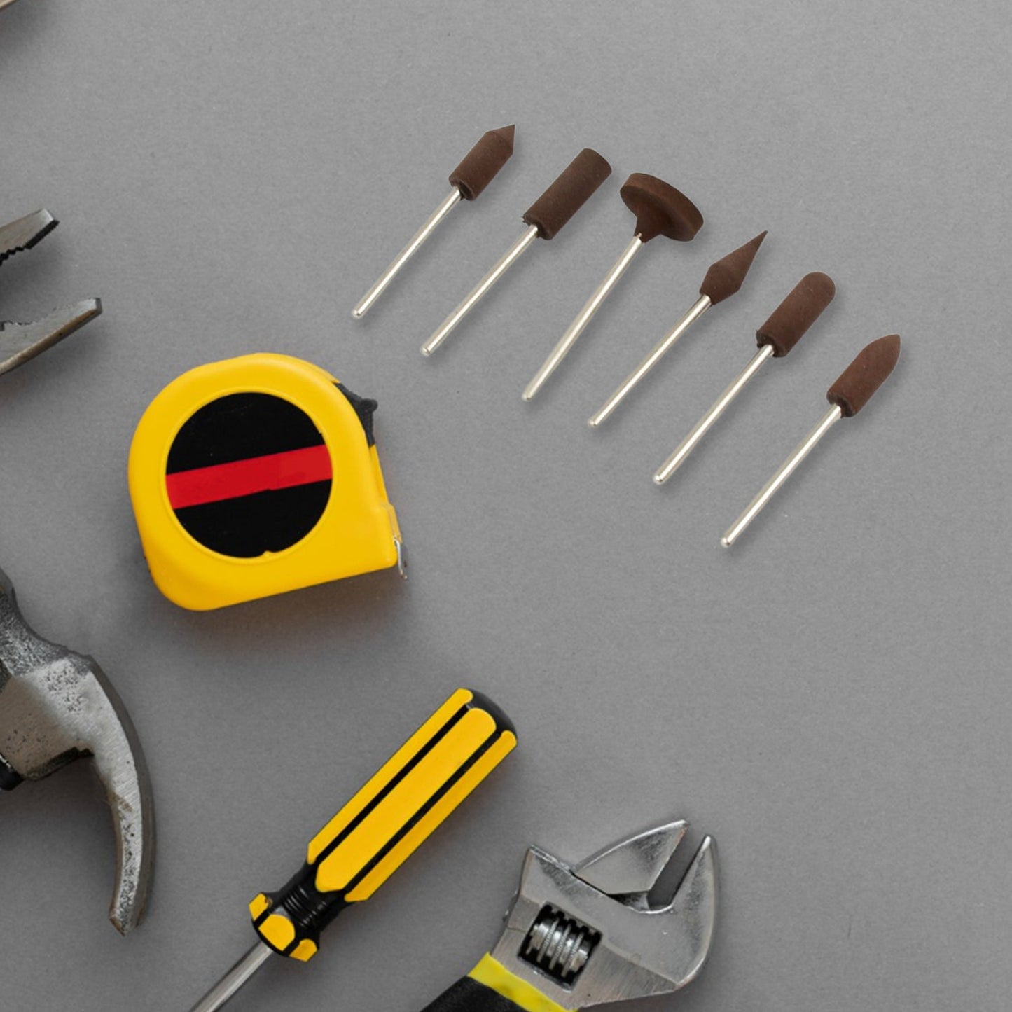 Mounted Points Abrasive Stone Head Grinding Wheel Bits Rotary Tool Kit (6 Pcs)