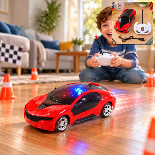 Rechargeable RC sports car 3D sparkling LED
