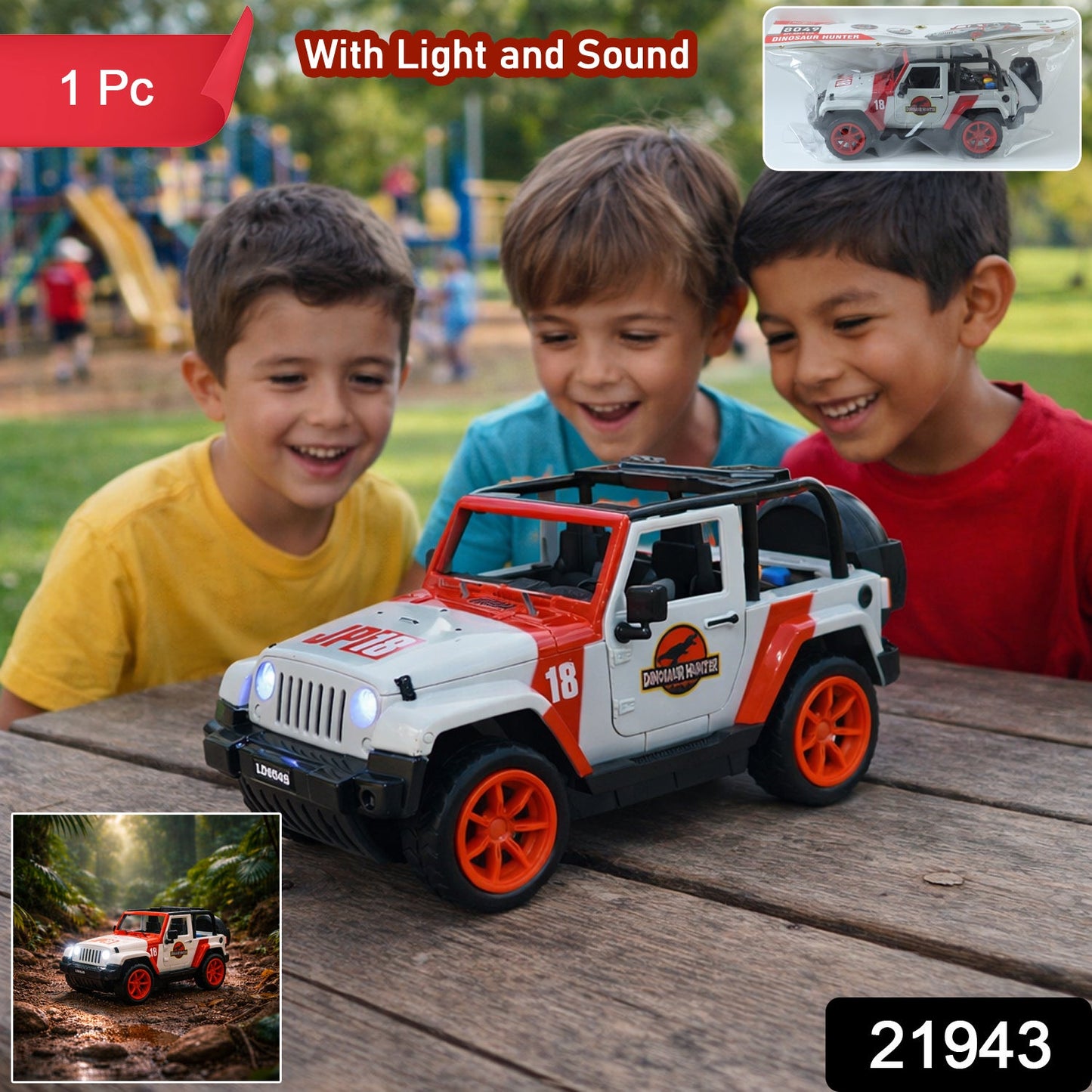 kids off road dinosaur hunter toy vehicle