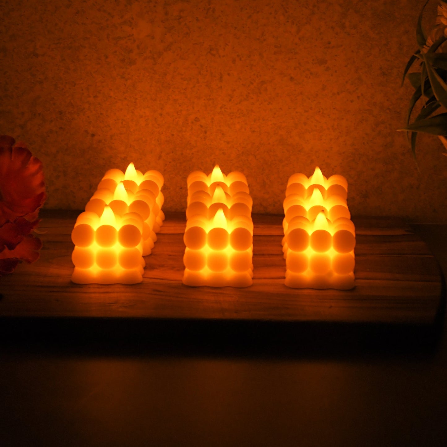 Decorative LED Bubble Candles (9 Pc / Set)