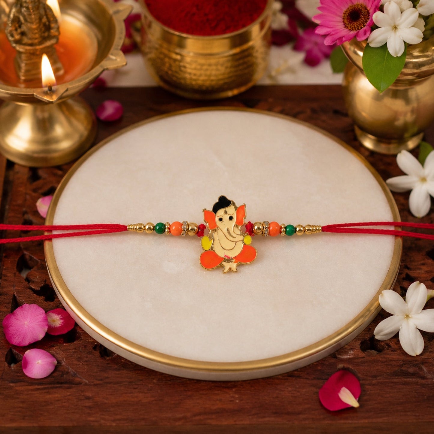 Decorative Rakhi with vibrant multicolor beads