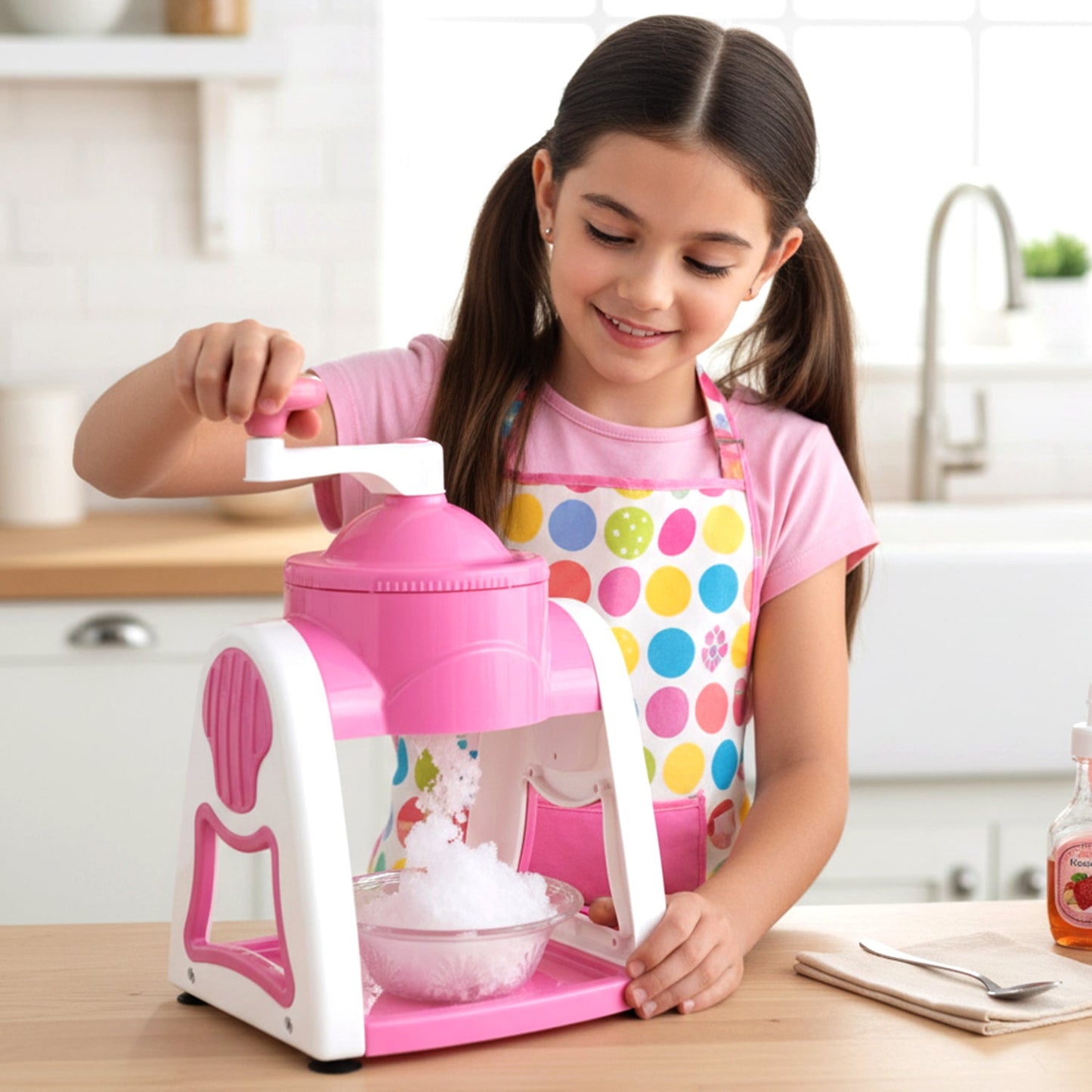 Manual Ice Crusher Machine (1 Set Pink Color)