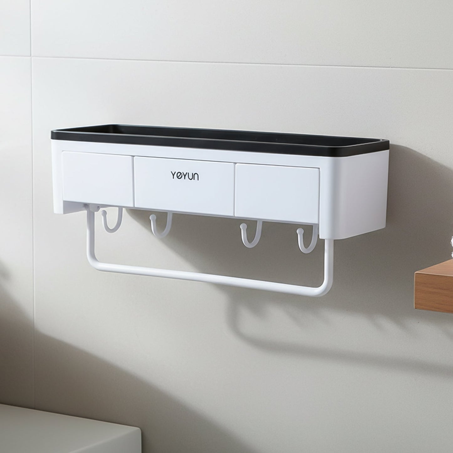 Wall Mounted Multifunctional Bathroom Storage Rack (1 Pc)