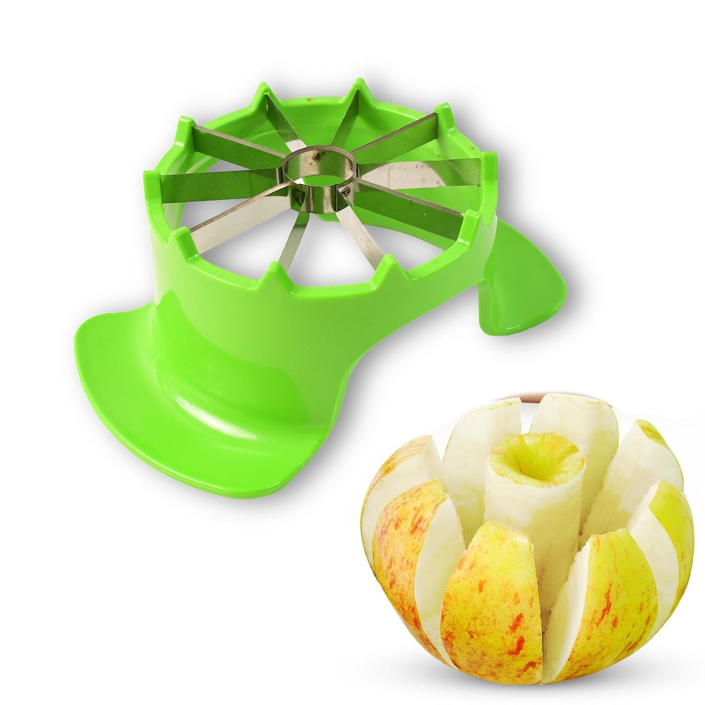 Apex Apple Cutter with Container â€“ Unbreakable ABS Body & Stainless Steel Blades