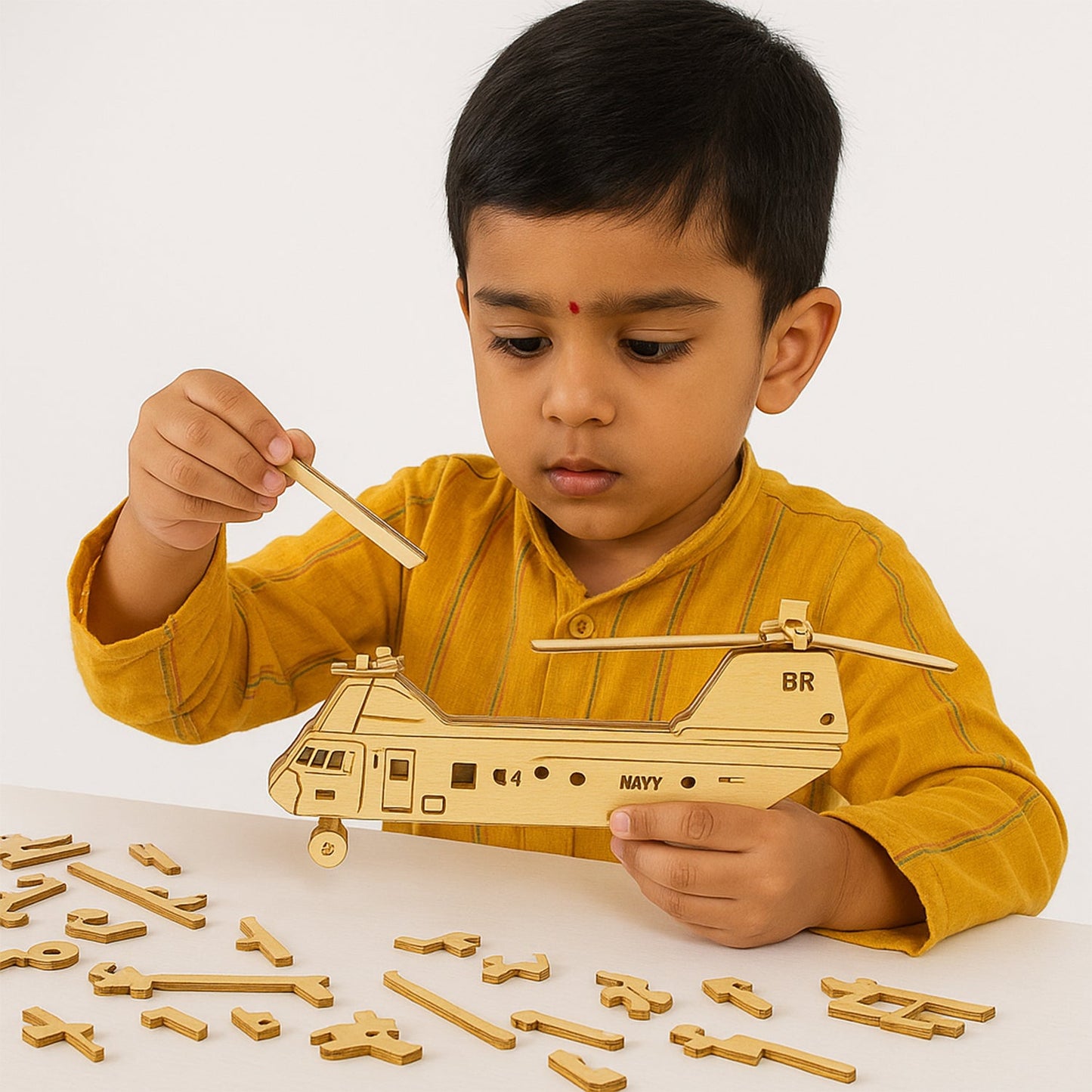 3D Wooden Aircraft Puzzle DIY Assembly Kit (Mix Design â€“ 1 Set)