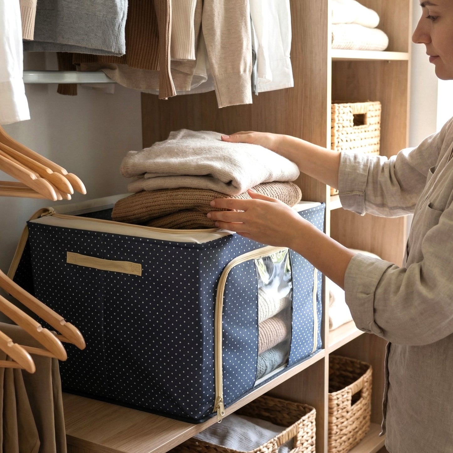 fabric storage box for clothes and household items