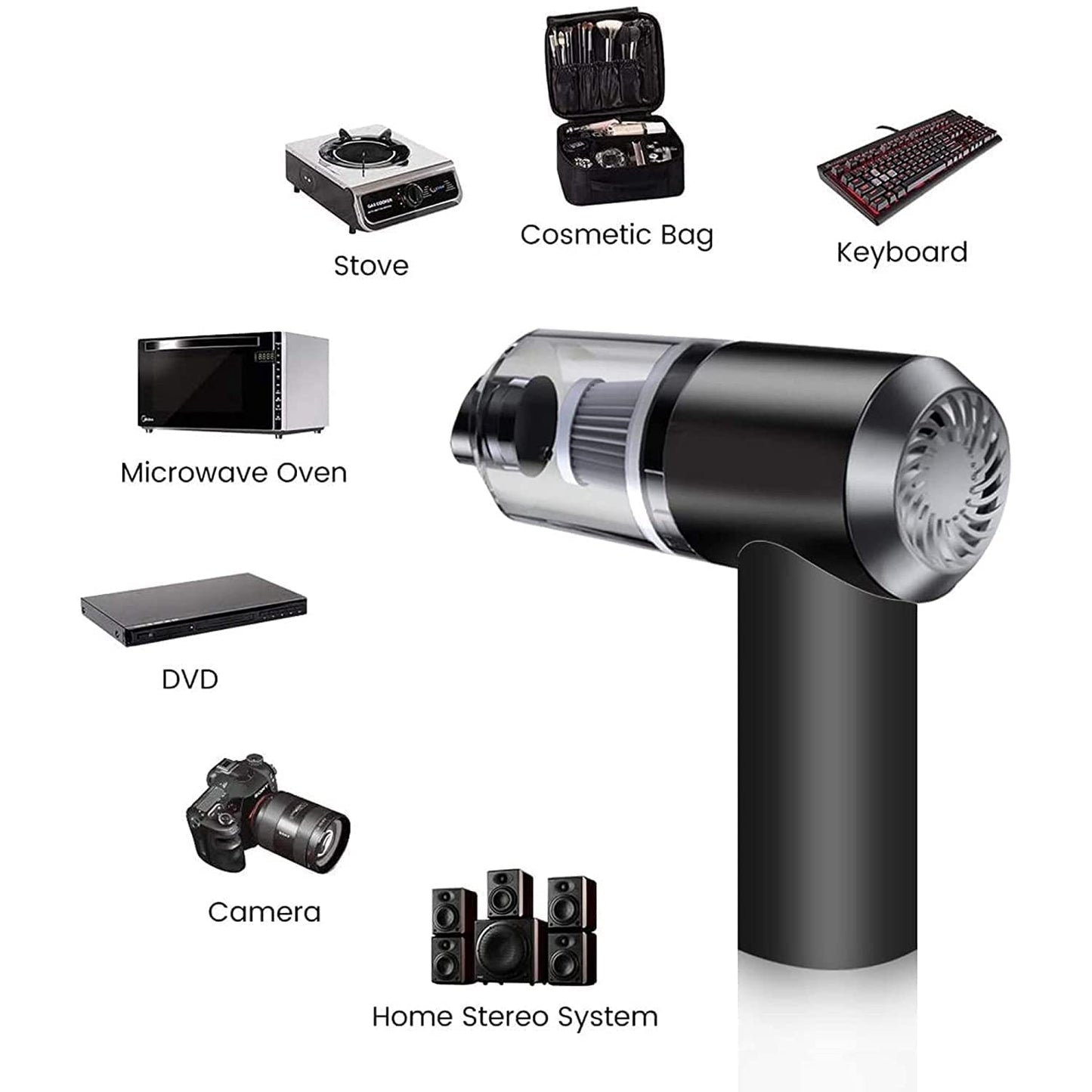 2 in 1 Wireless Vacuum Cleaner â€“ 120W Handheld USB Rechargeable for Home & Car (1 Pc)