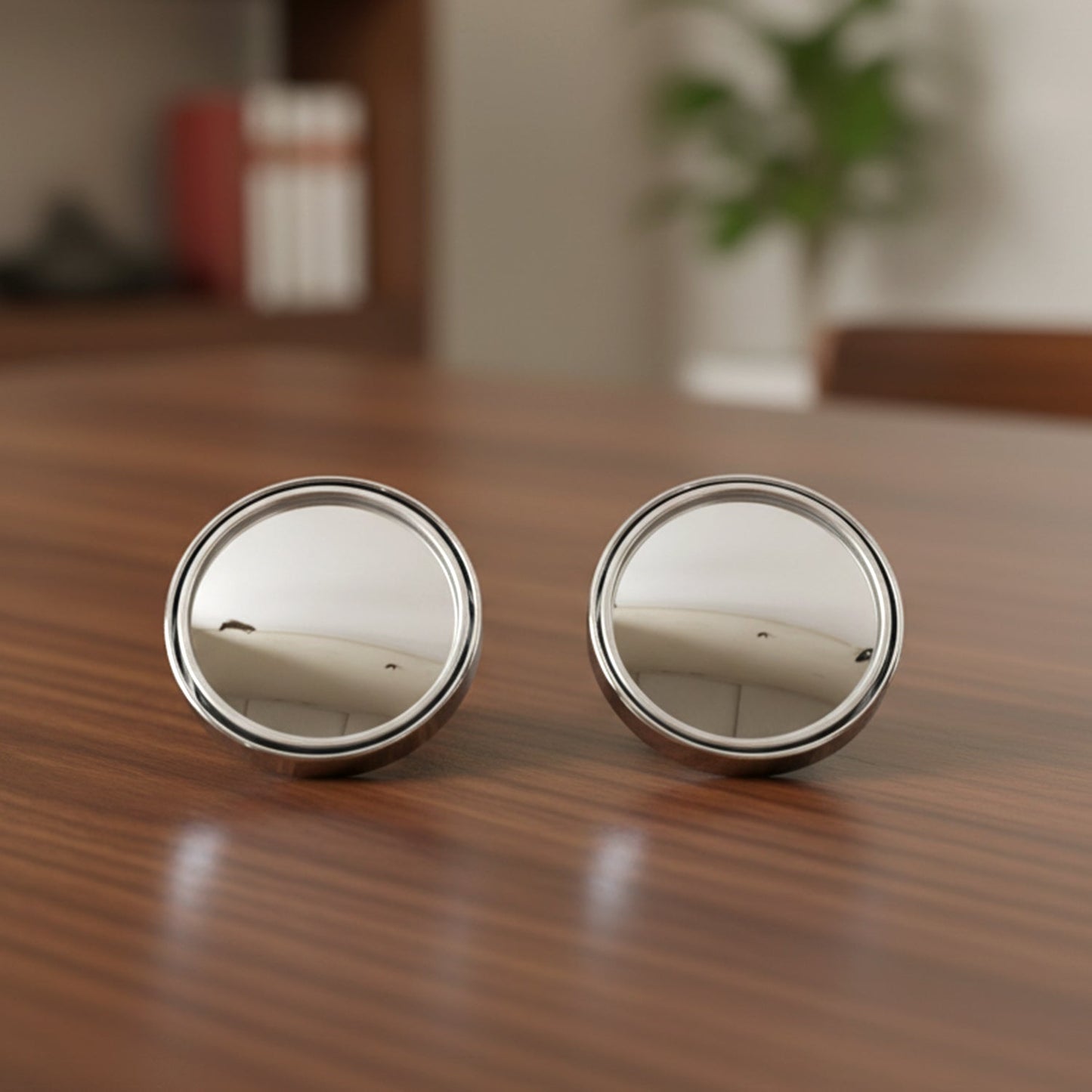 Car Silver Round Blind Spot adjustable Mirror 2 Pc