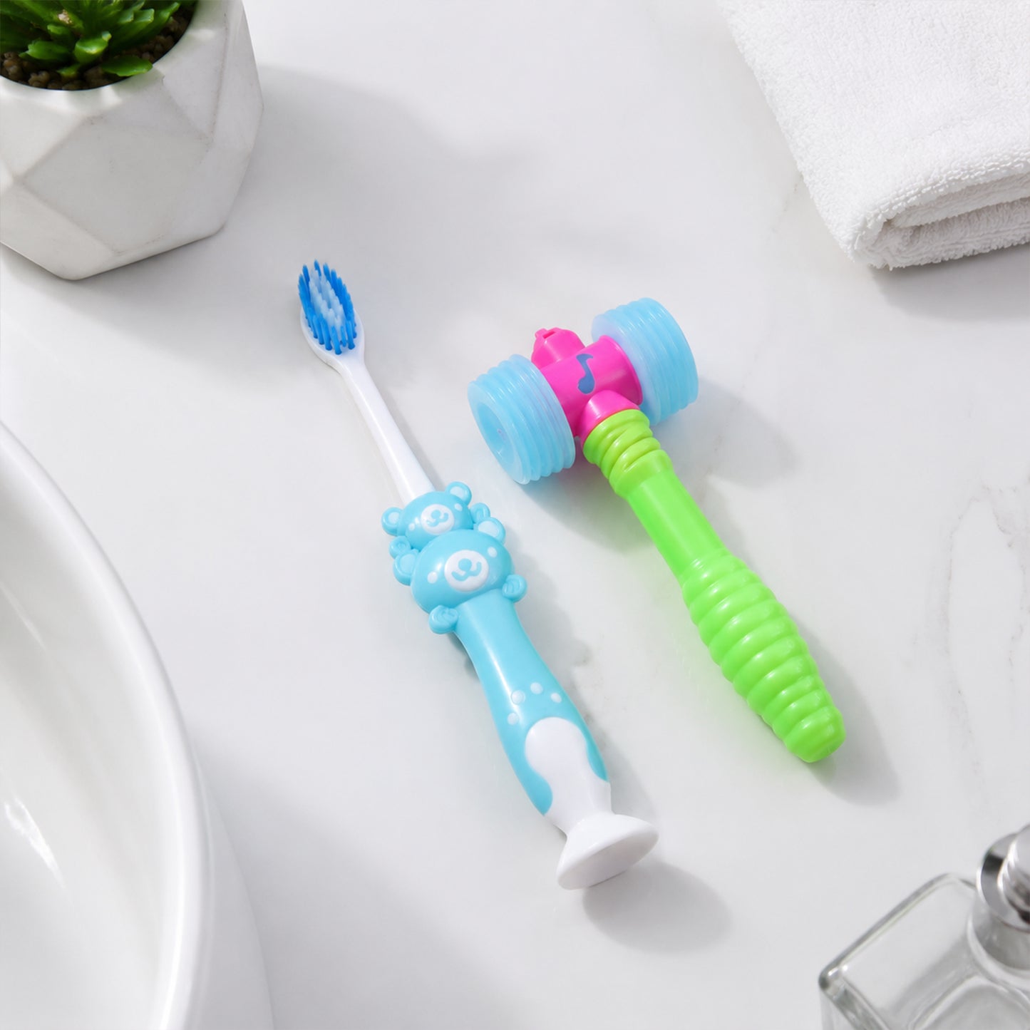 Kids Toothbrush with Hammer Toy Set (2 Pc Set)