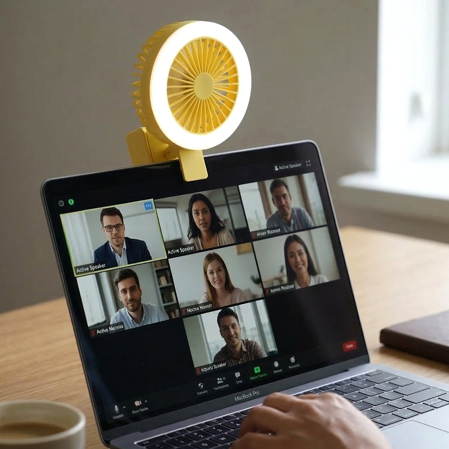 Portable Rechargeable Mini Table Fan with LED Light (1 Pc)