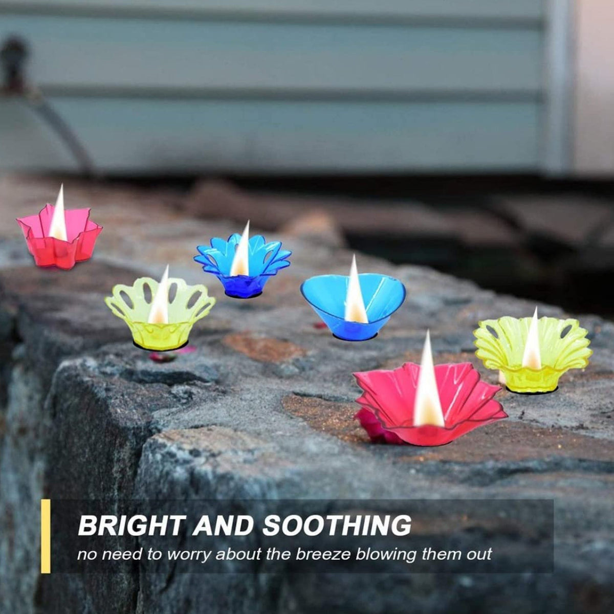 Lotus Reflection Diya Set for Home Decor, Colourful Tealight Holders (12 Pc Set)