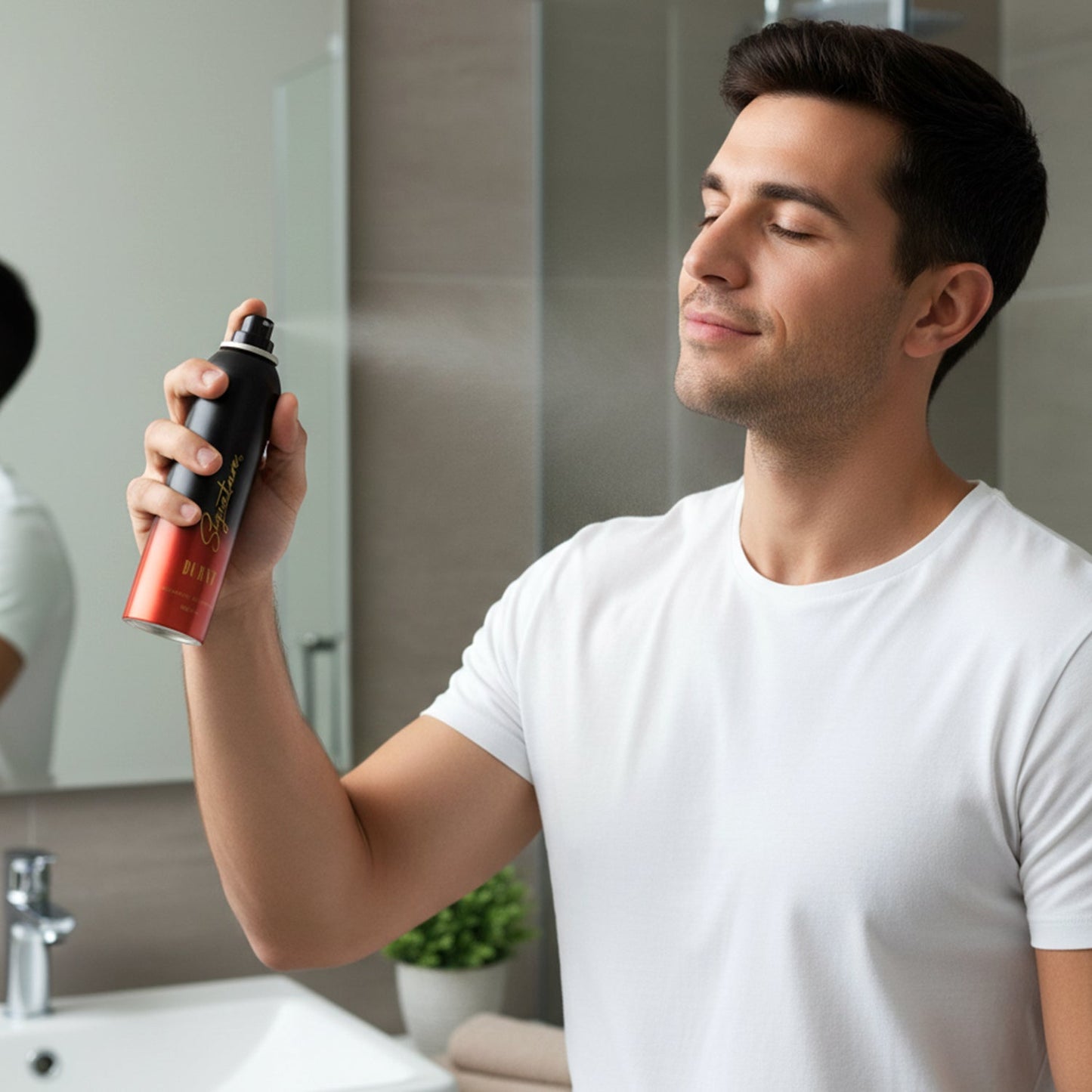 Signature burnt perfume deodorant spray bottle