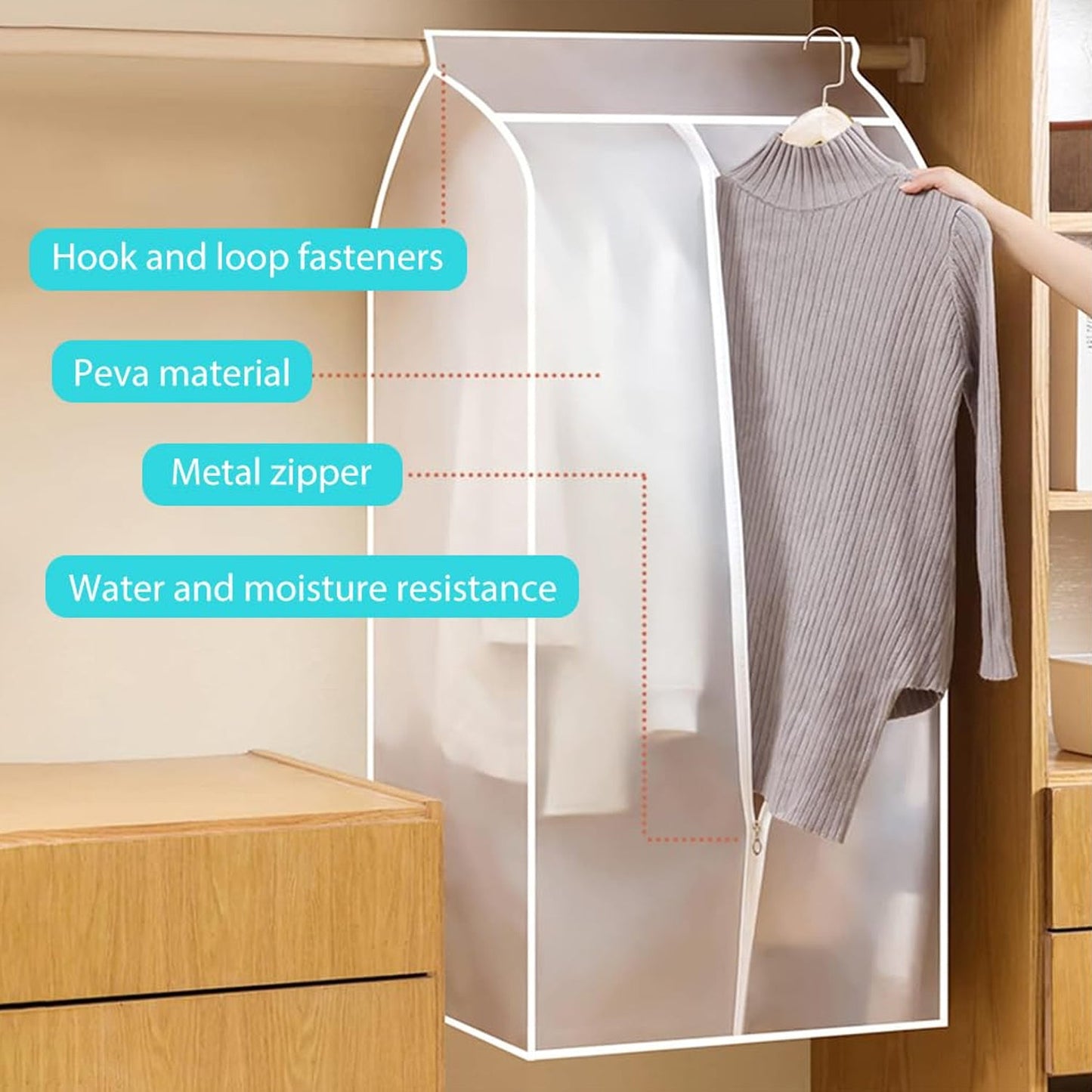 Extra-Long Hanging Garment Storage Cover (110 Ã— 50 cm, 1 Pc)