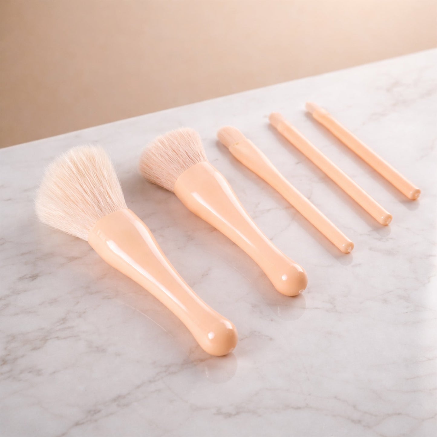 5 in 1 Makeup Brush Set with Mirror Box – Compact Cosmetic Kit