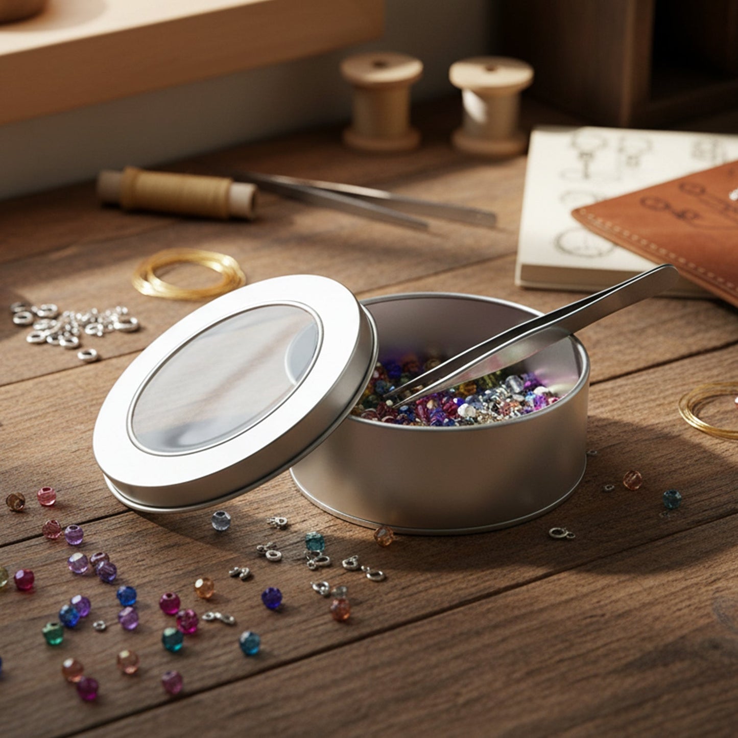 Small storage case for jewelry, beads, and coins