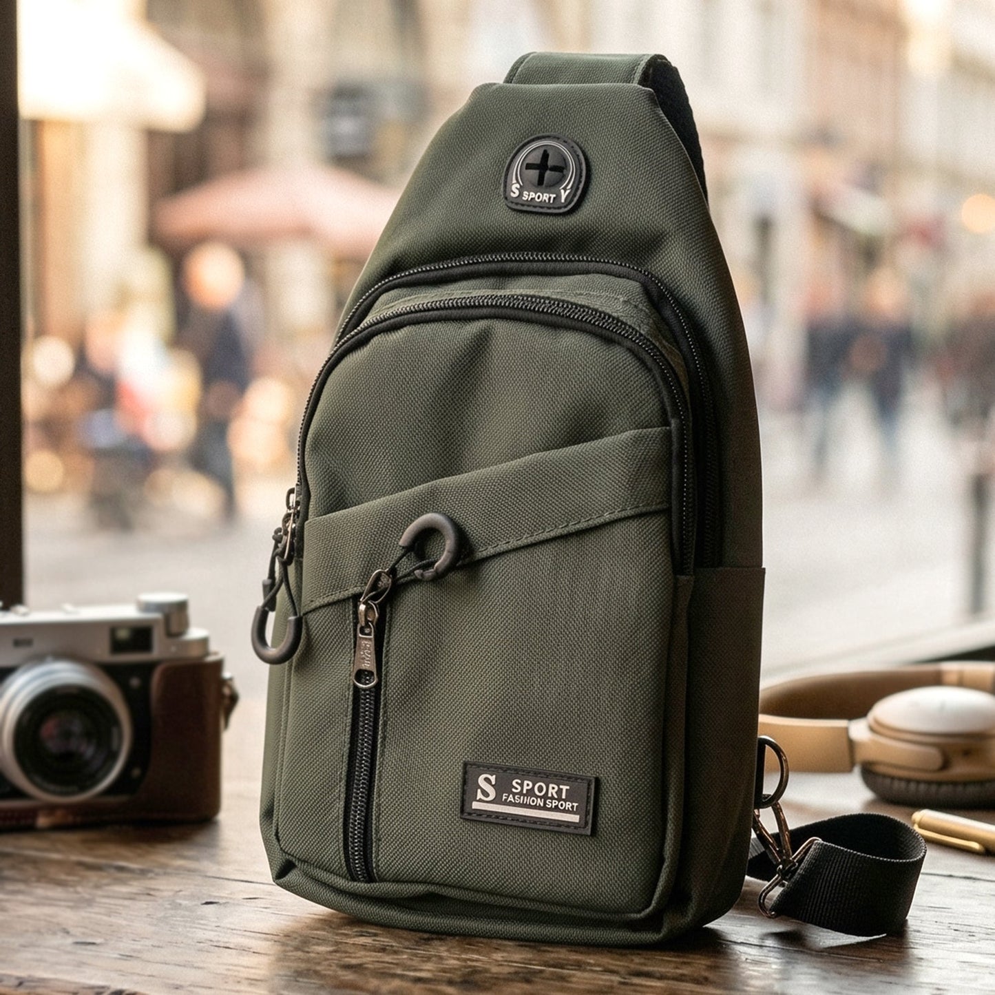 Durable Waist Bag Zipper Crossbody Sling Bag (1 Pc)