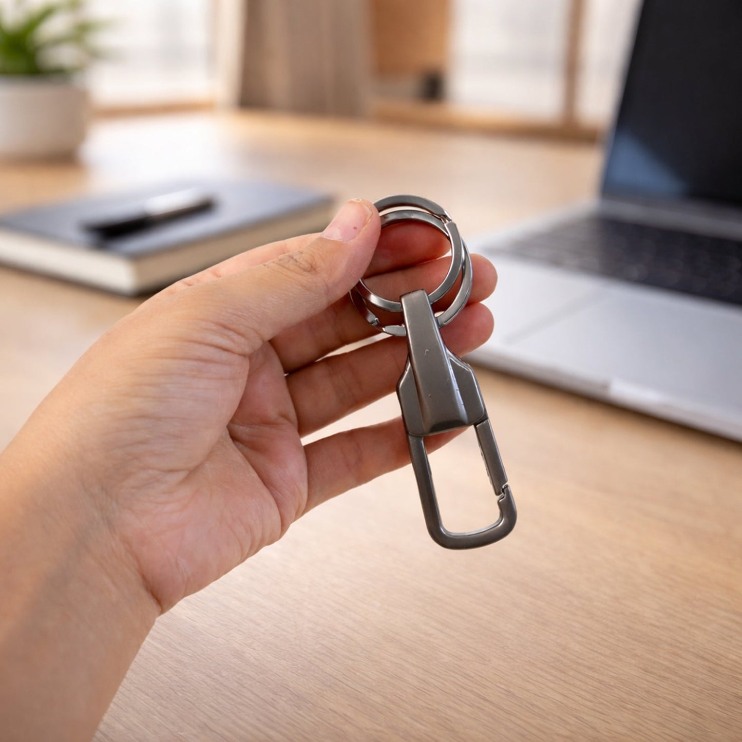 Durable Metal Keychain with Secure Clip (1 Pc)