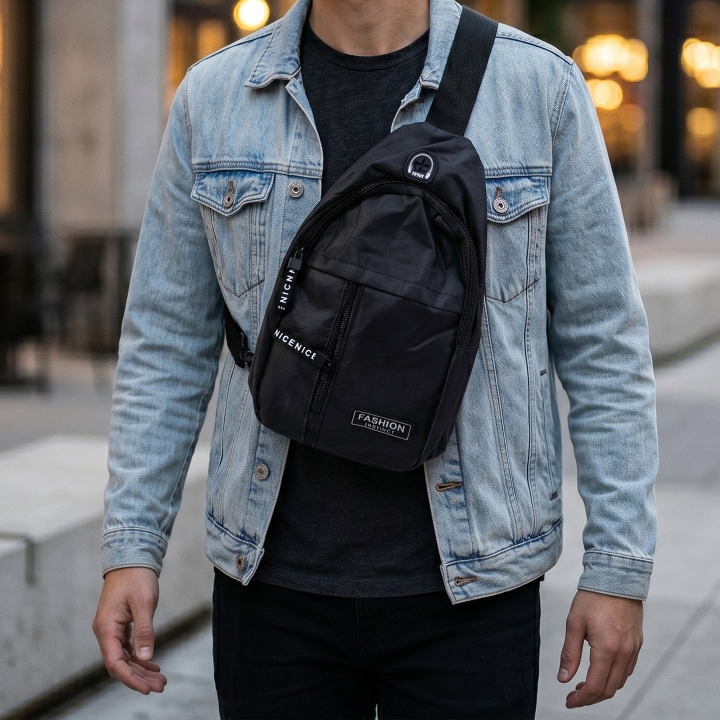 Waterproof Waist Bag, Shoulder Bags USB Charging Earphone Hook Sling Travel Bag (1 Pc / Mix Color)