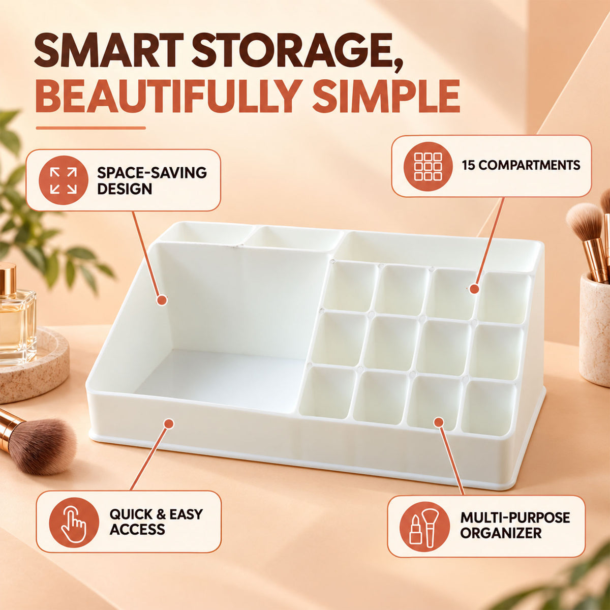 Multipurpose Makeup Organizer Storage Box (1 Pc)
