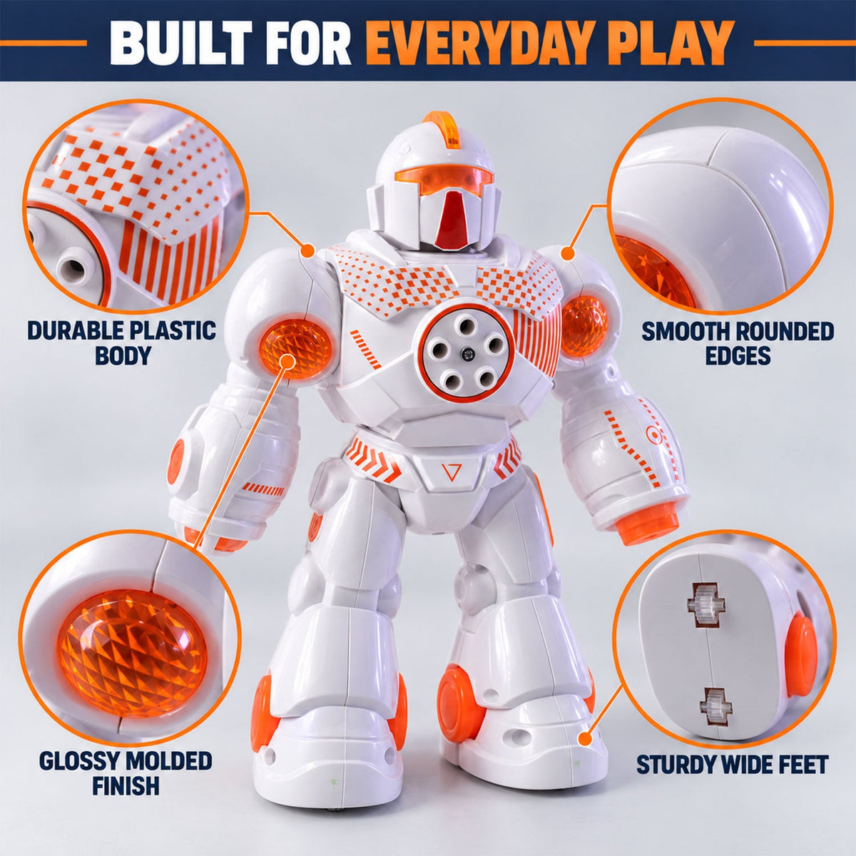 Robot toy lights view