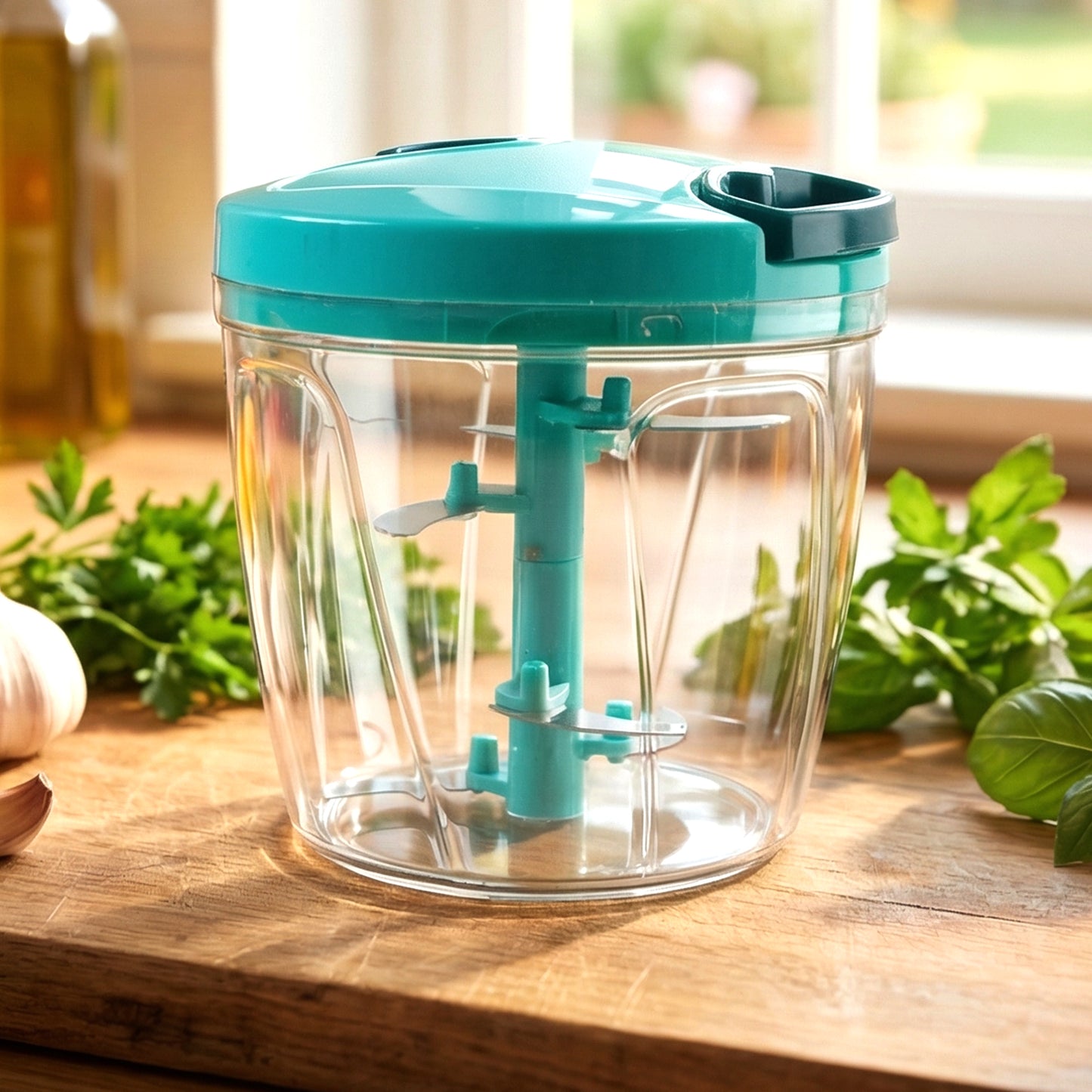 6 BLADE 2IN1 MANUAL FOOD CHOPPER (900Ml)