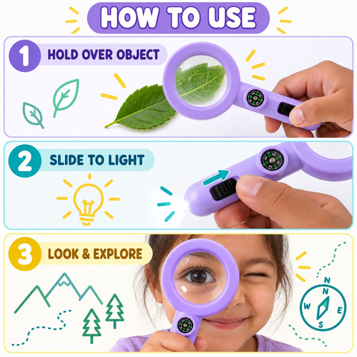 Magnifying glass size guide