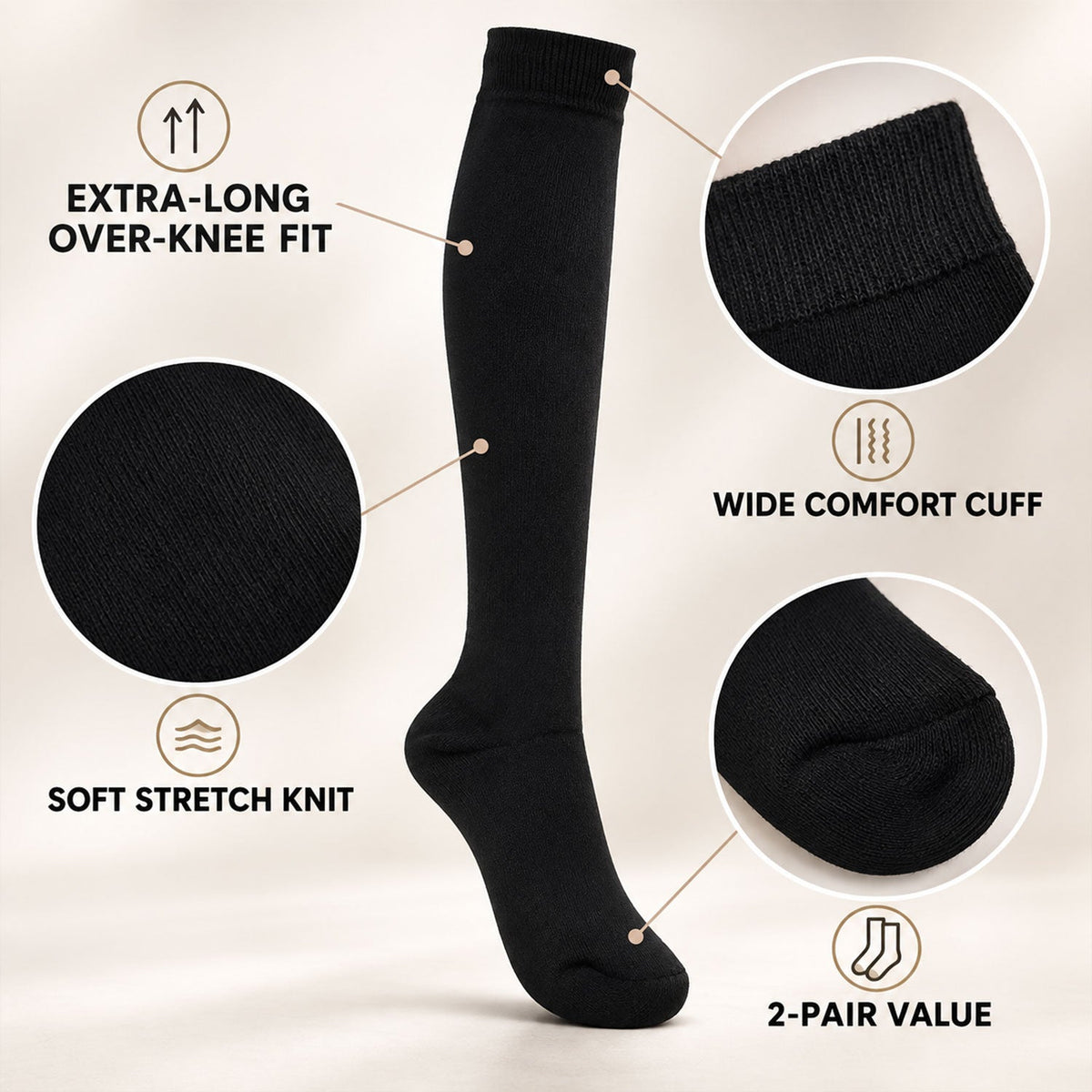Over knee socks colors view