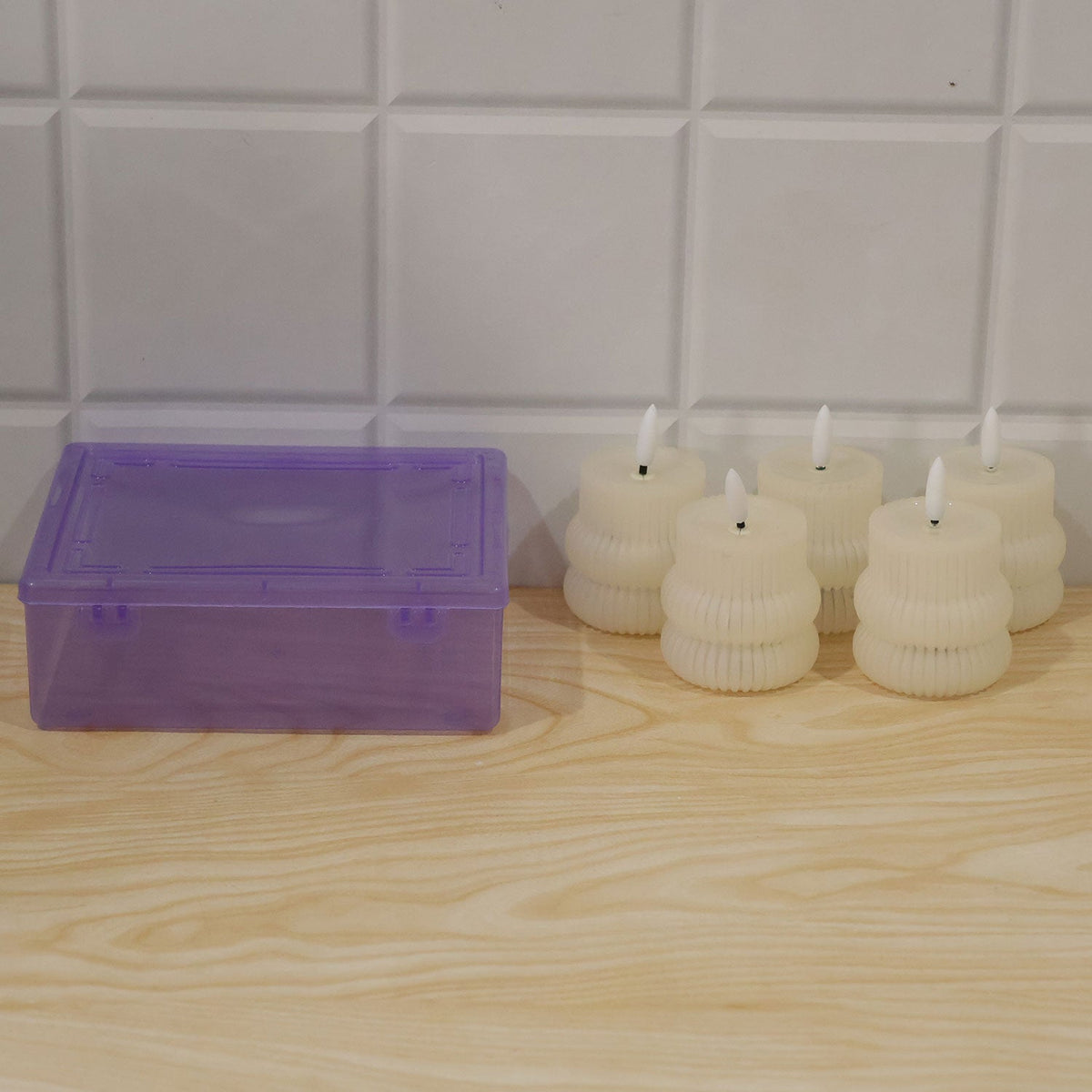 Ribbed LED candles decor use