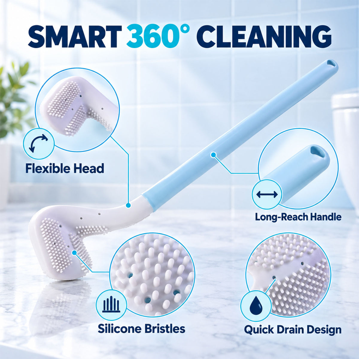 Golf Shape Toilet Cleaner Brush For Bathroom Use