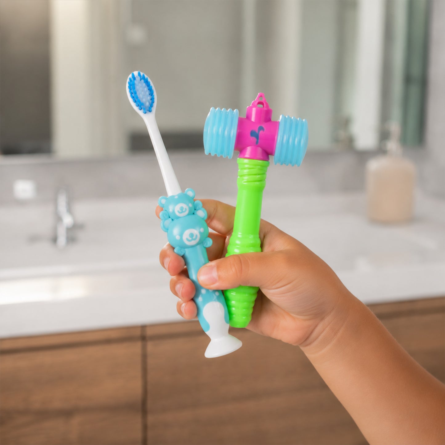 Kids Toothbrush with Hammer Toy Set (2 Pc Set)