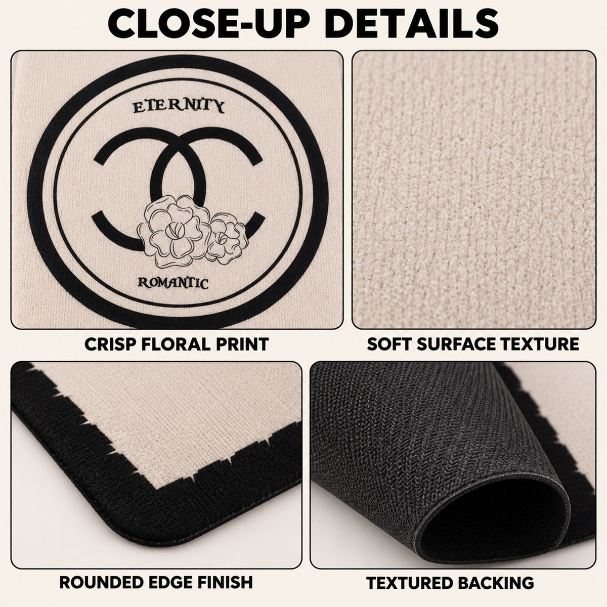 Bath mat anti slip back detail
