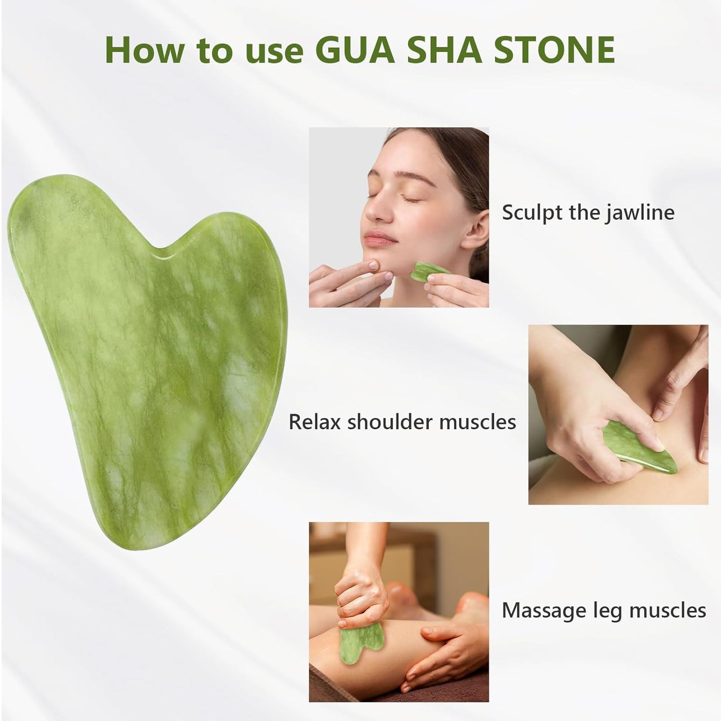 Facial Face Roller & Gua Sha Massage Set (1 Set)