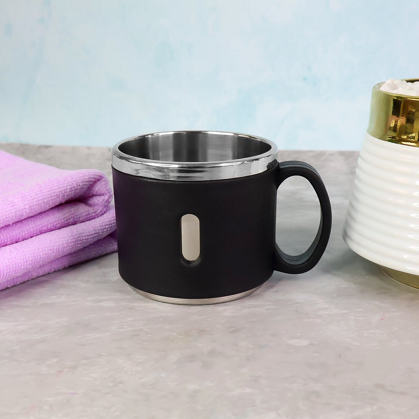 Apex Premium Stainless Steel Double Wall Coffee Mug Gift Set (6 Pc / 150 ML)