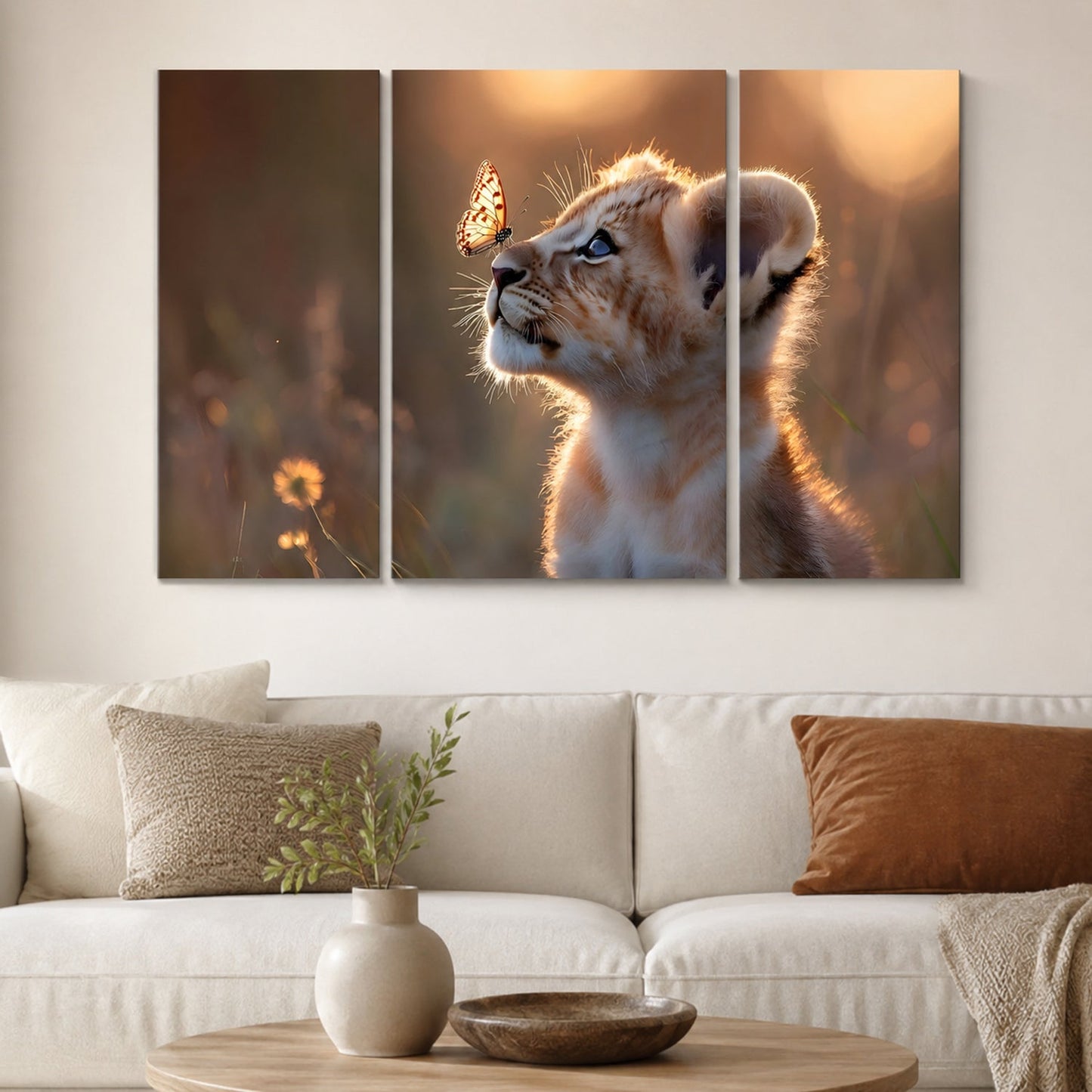 Wildlife 3 panel art frame gift
