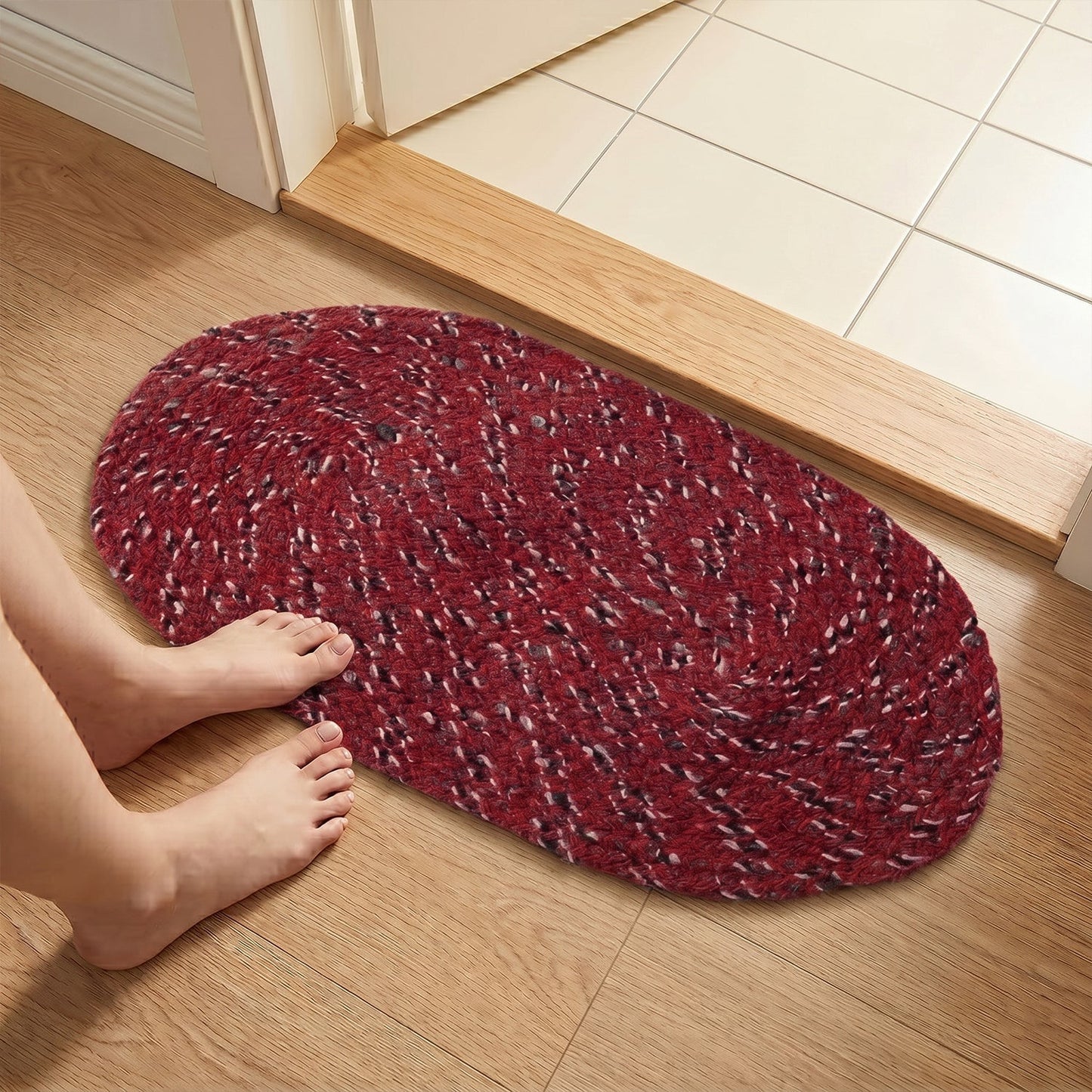 Stylish Oval Floor Mat – (1 Pc, 50x30 Cm)