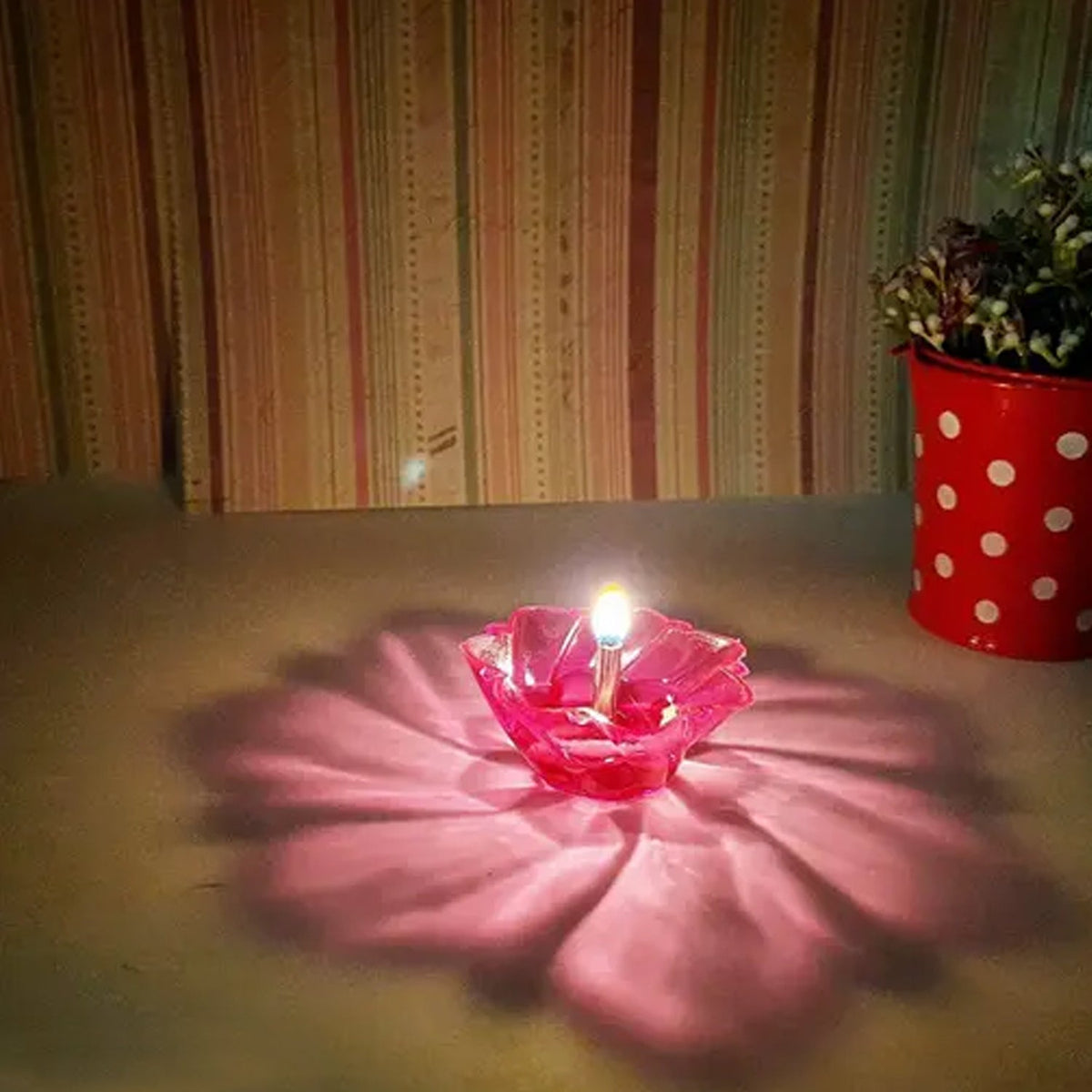 Lotus Reflection Diya Set for Home Decor, Colourful Tealight Holders (12 Pc Set)