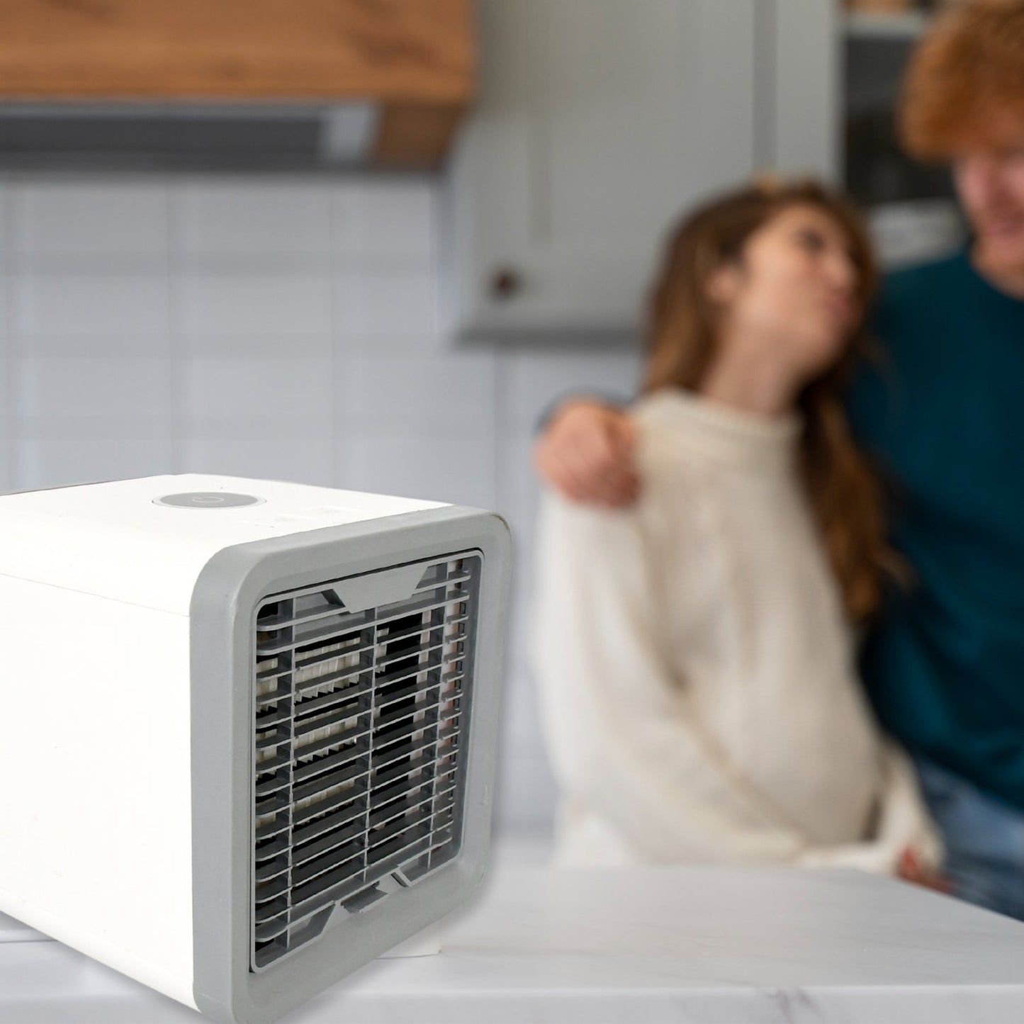 Mini Portable Air Cooler, Personal Space Cooler Easy to fill water and mood LED light and portable Air Conditioner Device Cool Any Space like Home Office (B -Grade)Â 