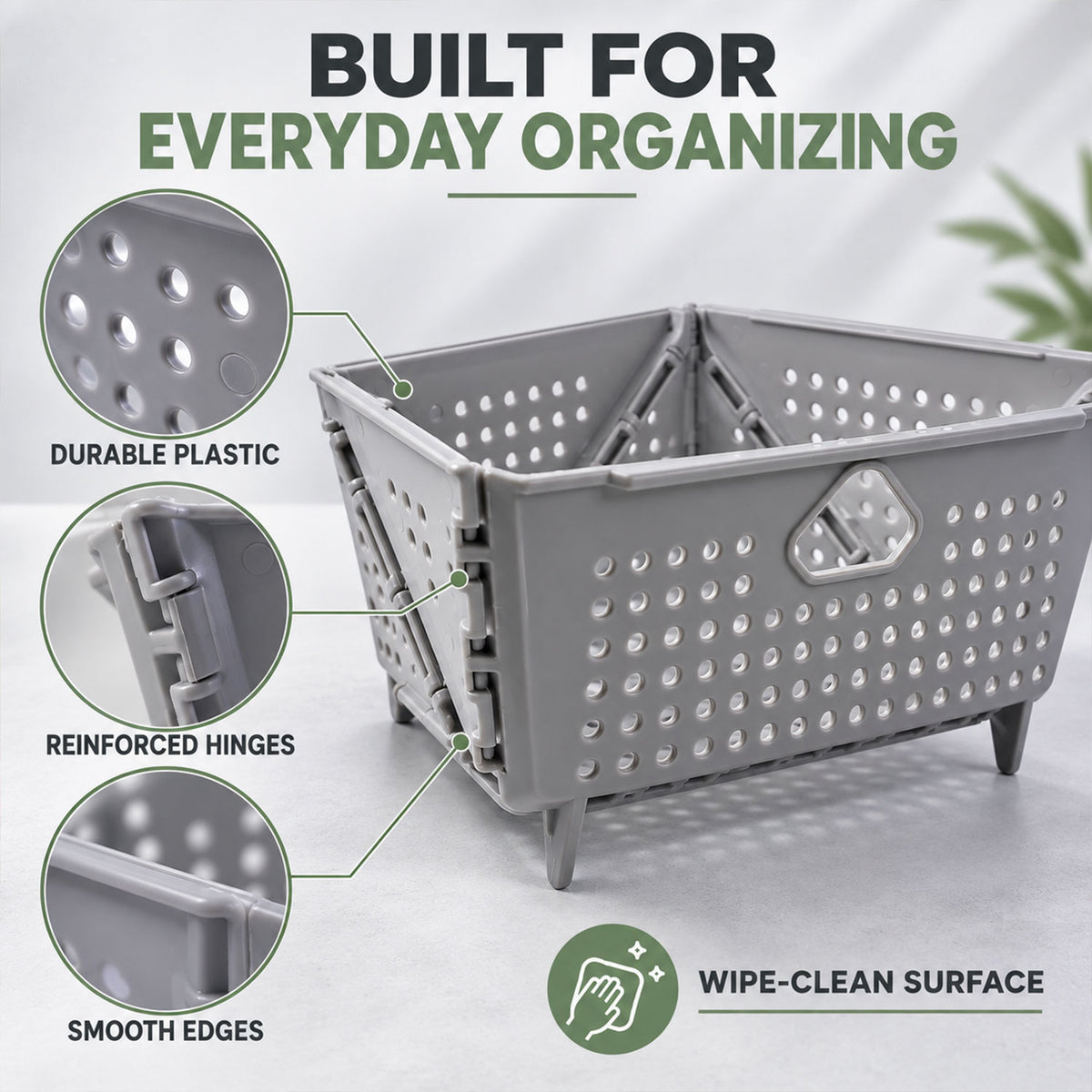Storage Basket Box with Holes Ventilated Design (23×20 Cm / 1 Pc)