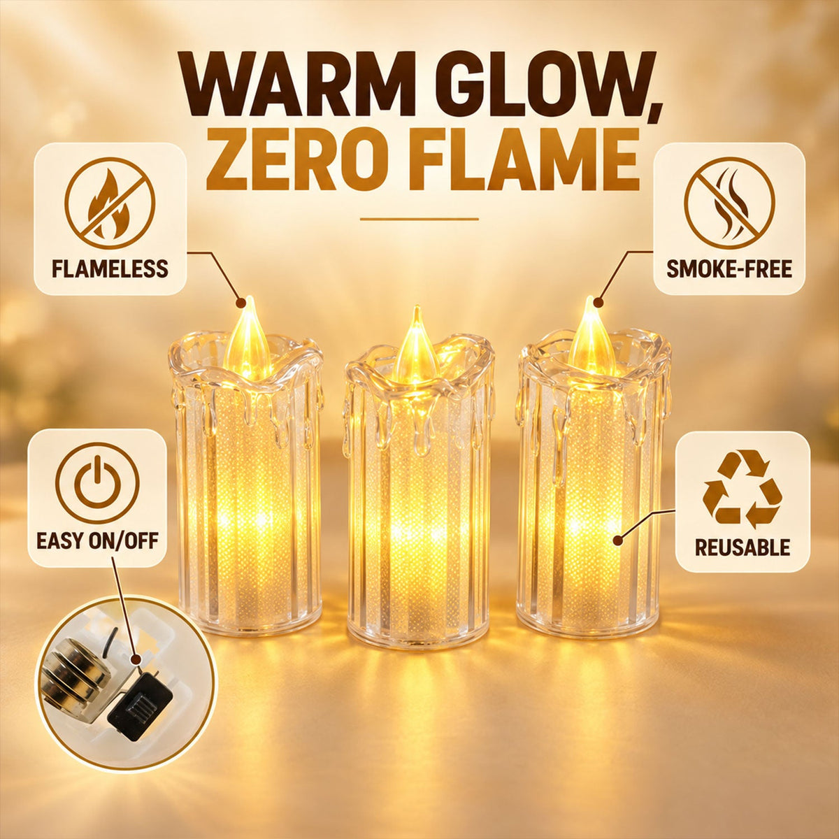 LED candle design view