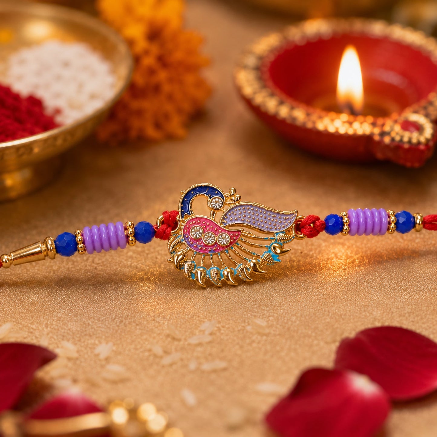 Stylish and soft thread designer Rakhi for Raksha Bandhan