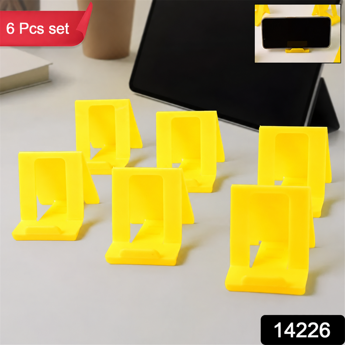 Adjustable Foldable Plastic Mobile Phone Stand (6 Pc / Mix Color)
