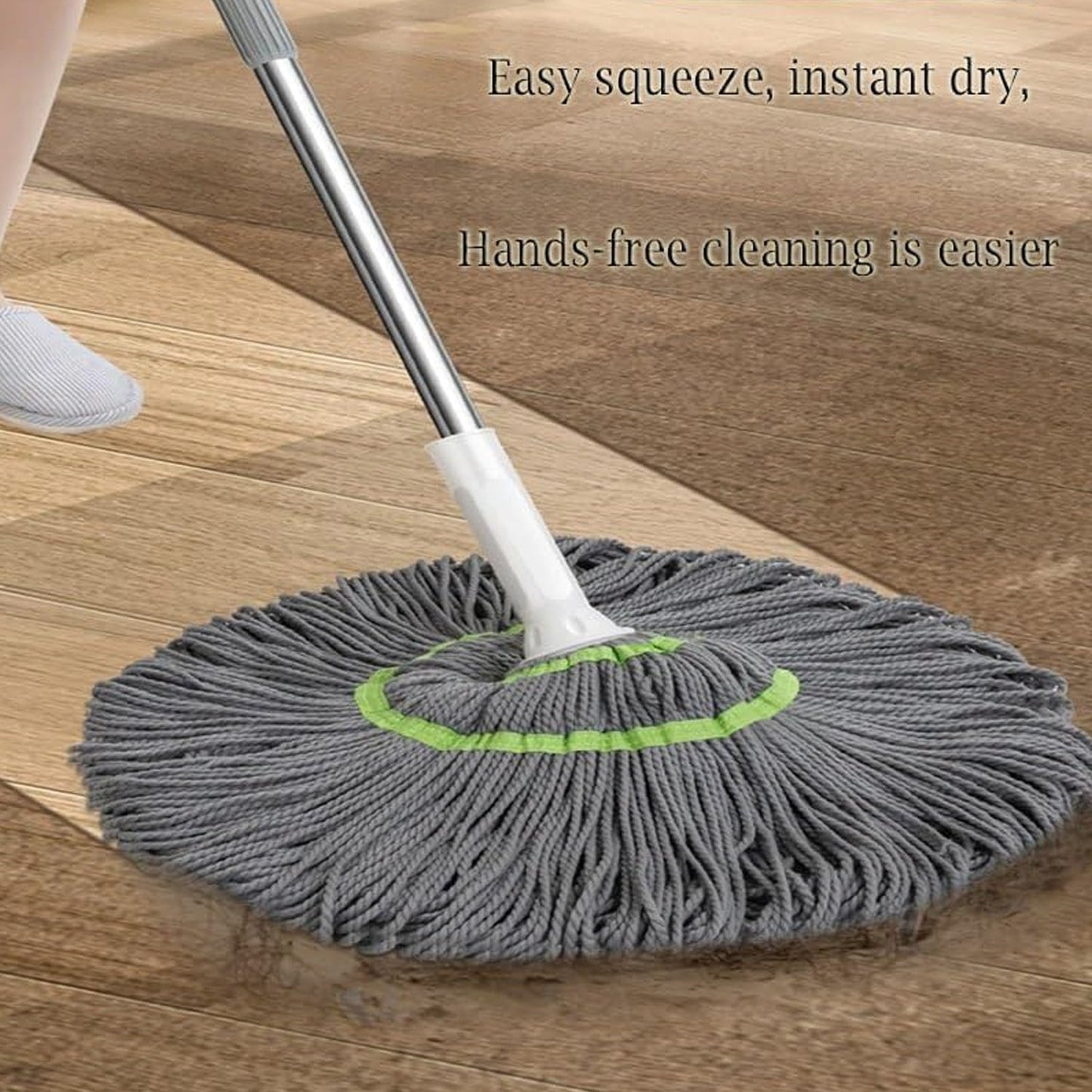 Self-Wringing Squeeze Mop - Stainless Steel Handle | Natation