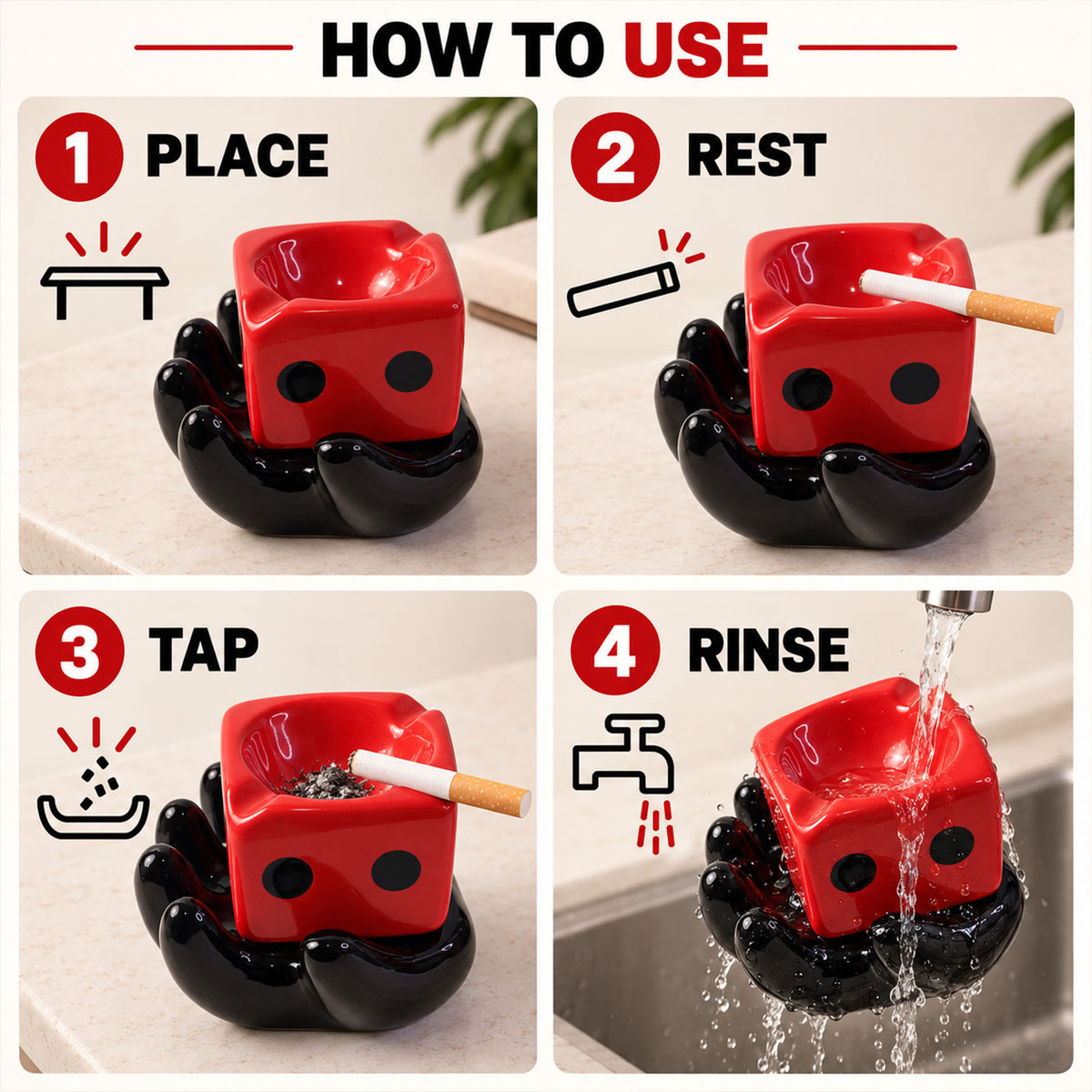 Ceramic Ashtray - Unique and Colourful Smoking Accessory with Retro Vibes - Funky Decor for Smokers and Collectors