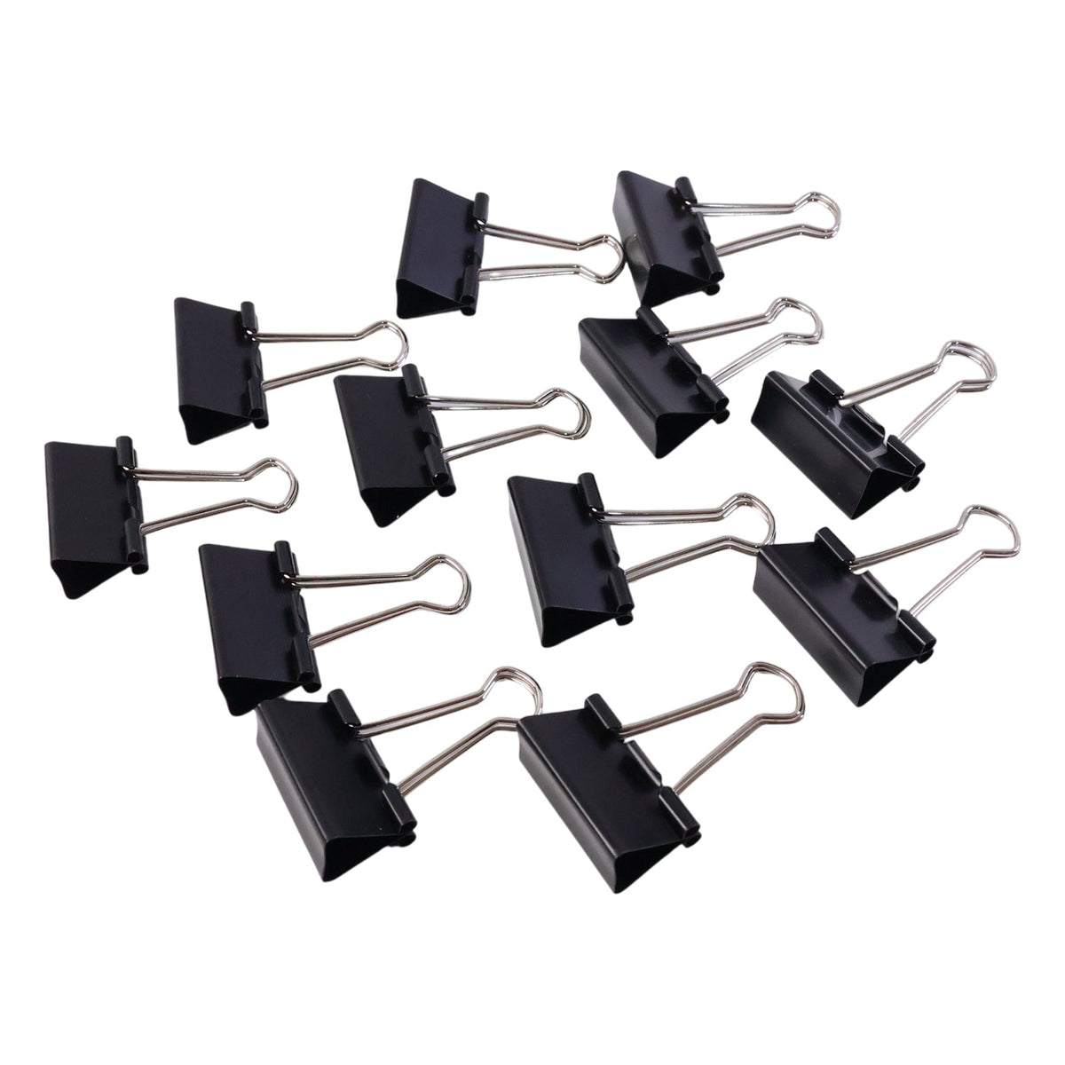 Medium Size Heavy-Duty Black Binder Clips Set (32 mm, 12 Pc)