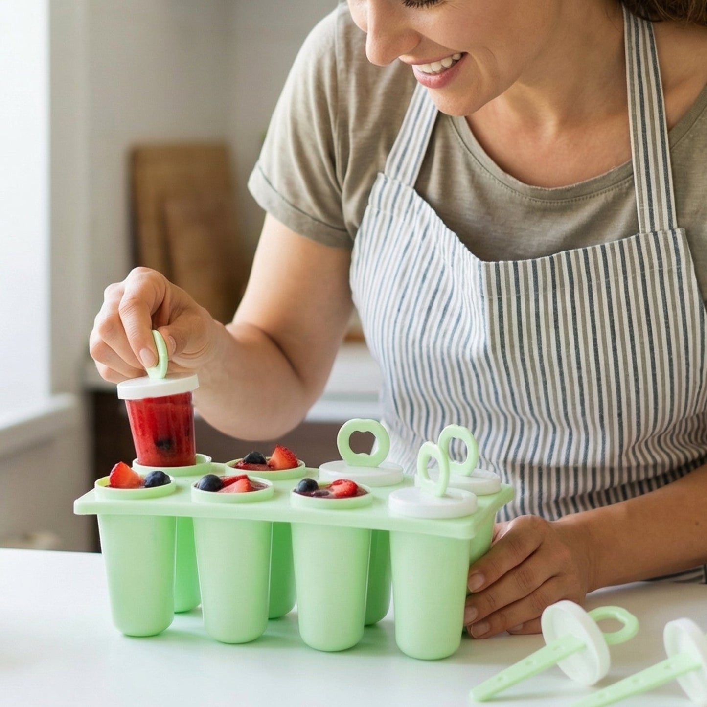 Prexo Plastic Ice Cream Popsicle Maker (8 Pc Set)