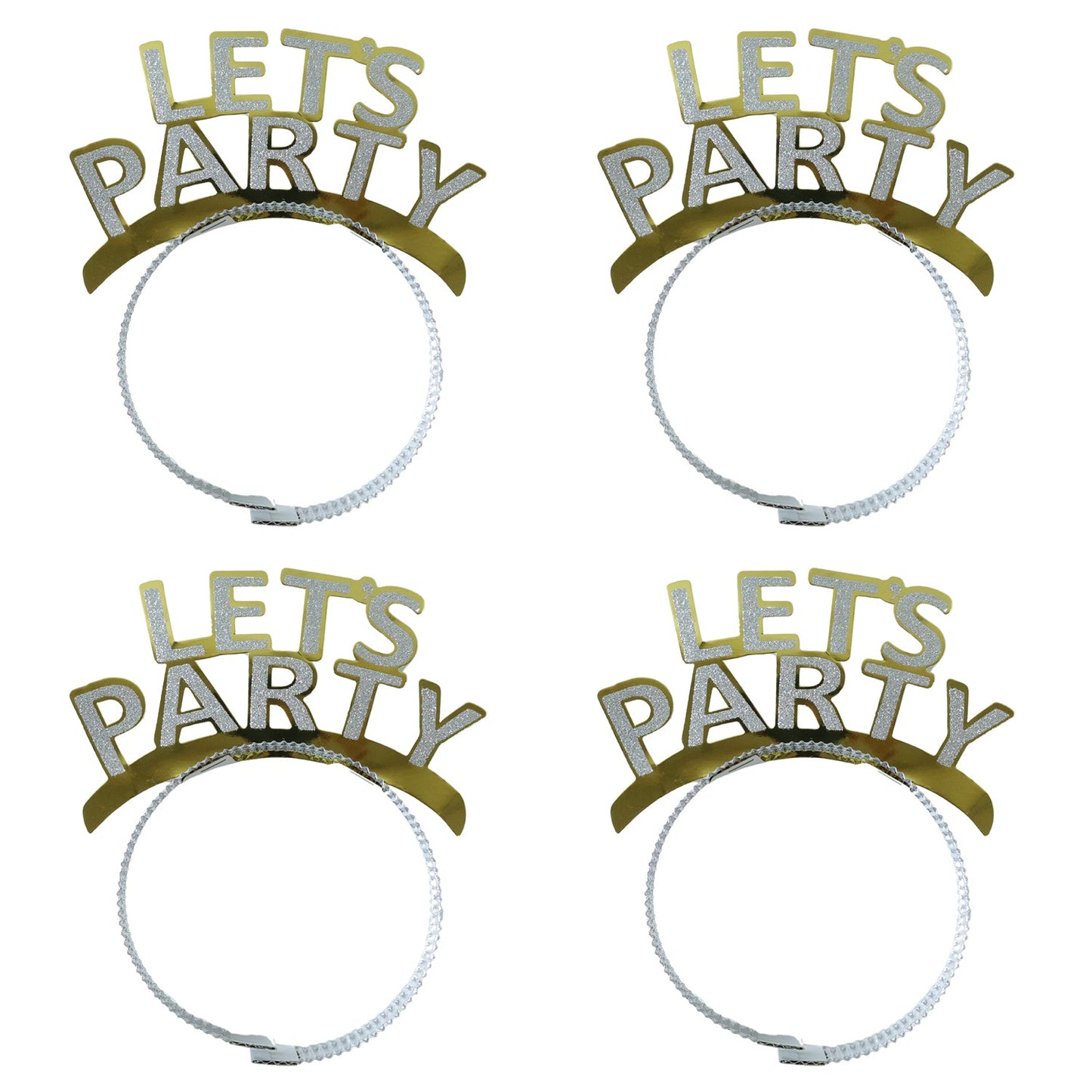 Let’s Party Glitter Headband for Birthday Celebration (Pack of 4)