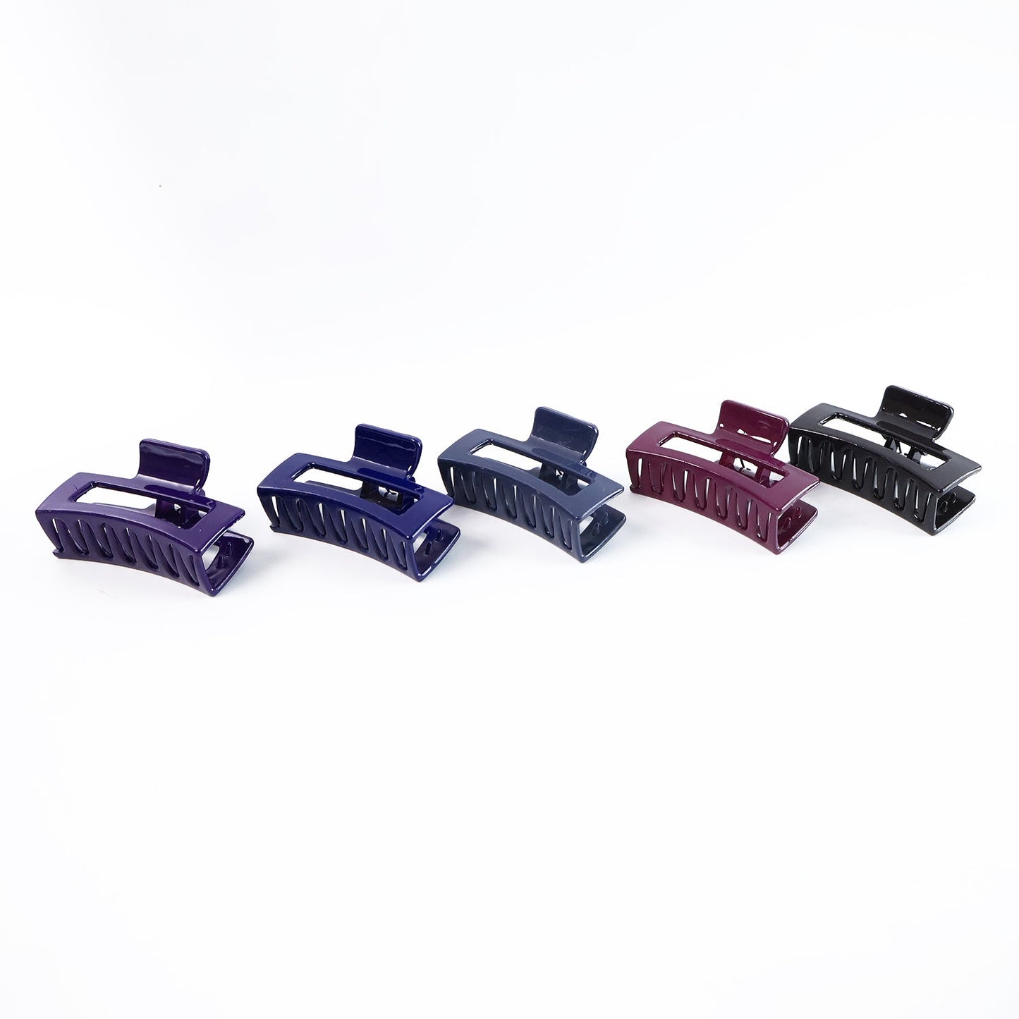 Matte Finish Rectangle Hair Claw Clip for Women and Girls â€“ Assorted Color Pack â€“ 12 Pc