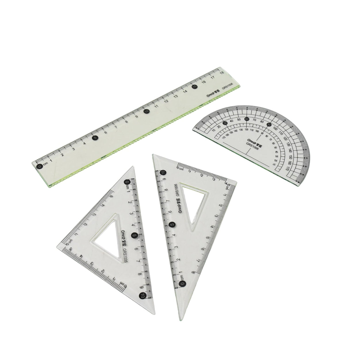 4-Piece Geometry Set, Triangle Ruler Protractor Straight Ruler– Natation.in