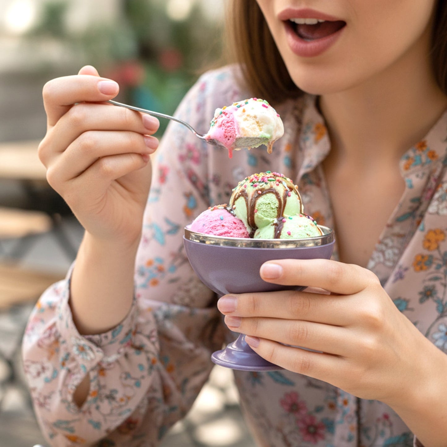 6 Pc Stainless Steel Dessert Bowl Cup Set with Stand