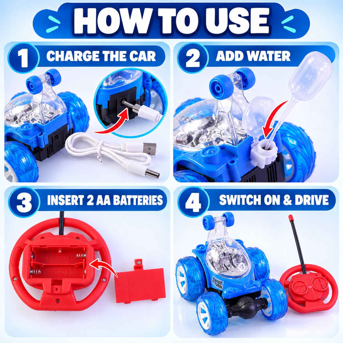 RC stunt car white bg